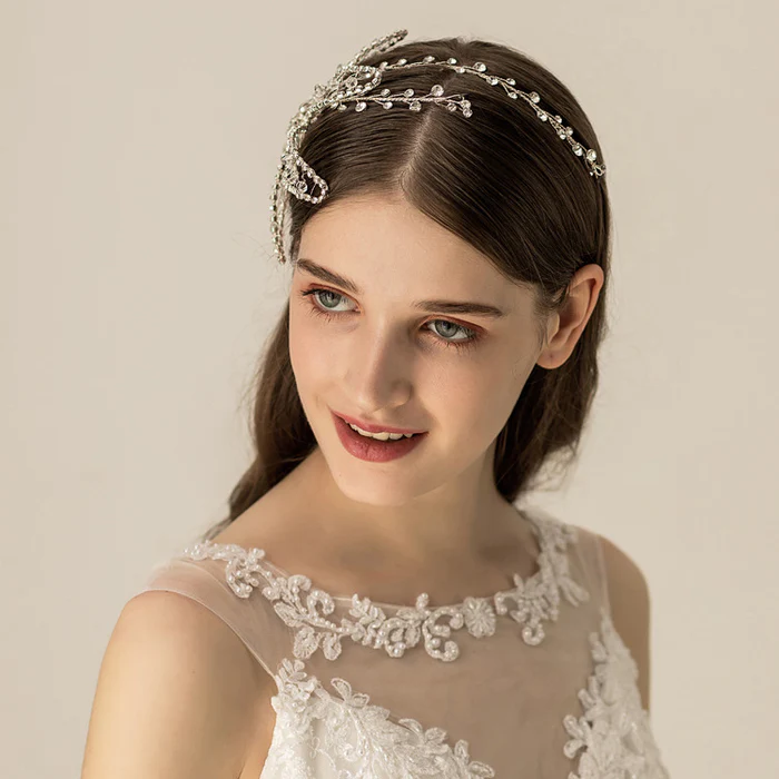 Blumen Kristall Hochzeit Stirnband