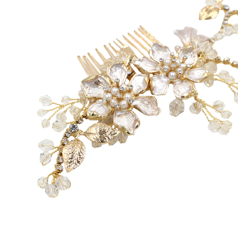 Goldene Blumen Hochzeit Kopfbedeckung