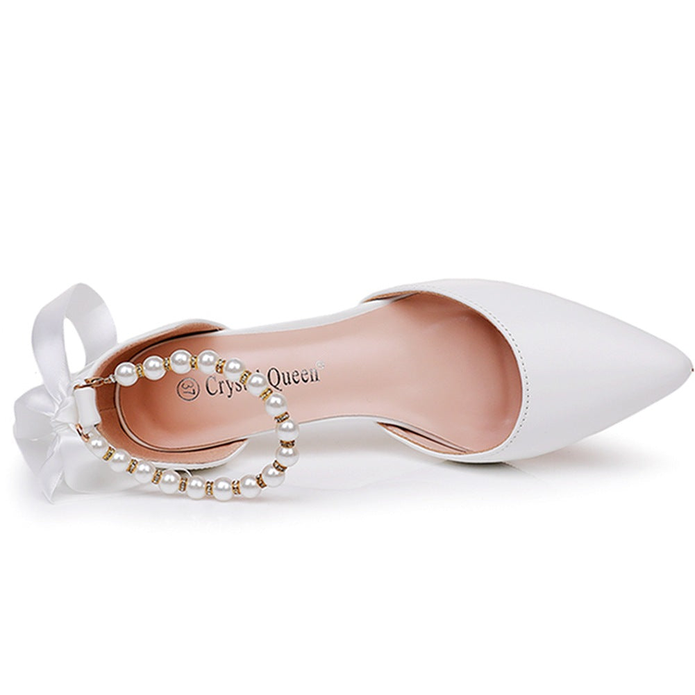 Spitze Zehenpartie Kitten Heels Knöchelriemen Hochzeitsschuhe
