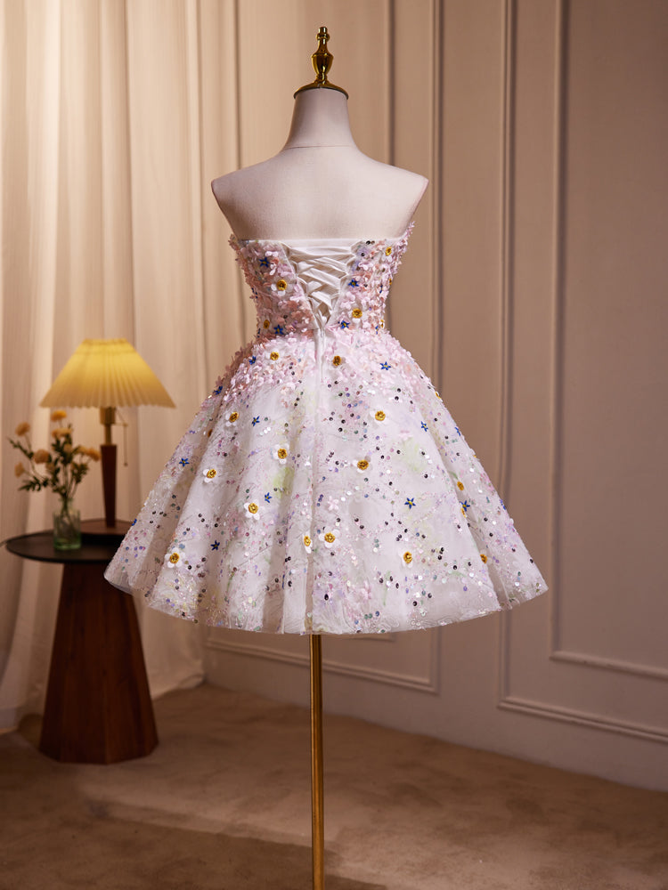 Hübsches Sweetheart Hand-Blume Mesh Prinzessin Ballkleid