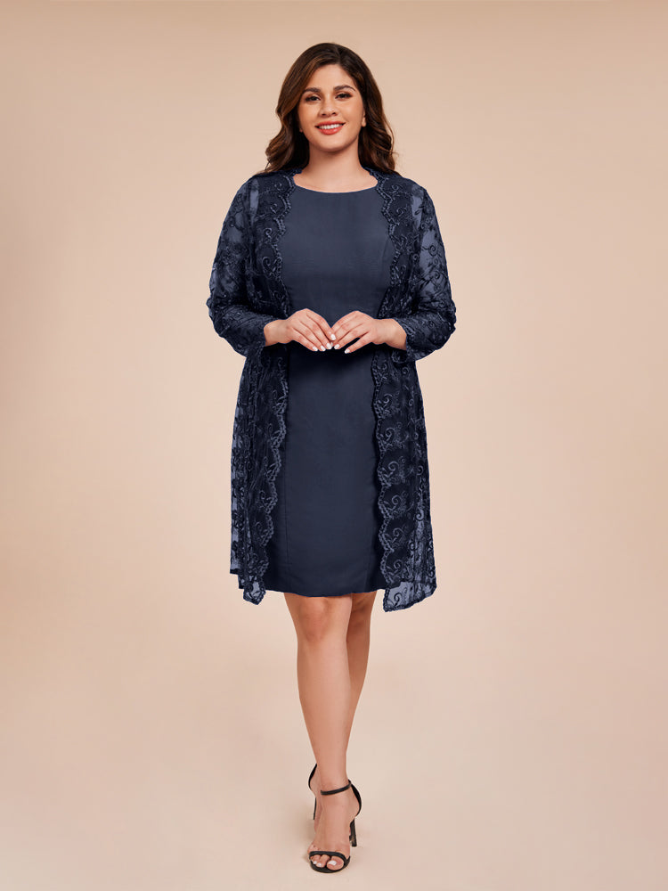 2 Stück Mantel Mutter der Braut Kleid mit langen Ärmeln Spitze Jacke