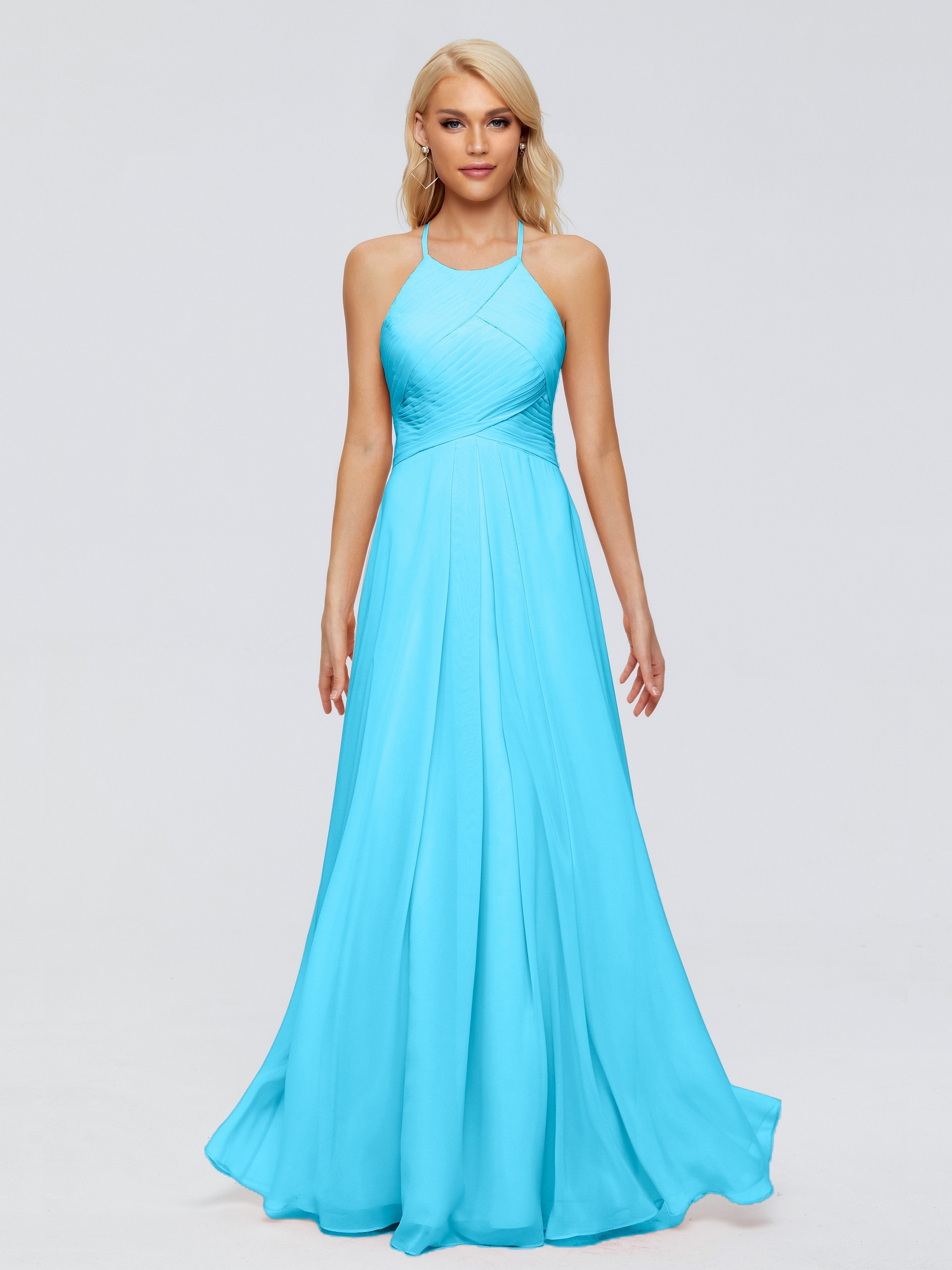 Finley A-Linie Hängehals Chiffon Brautjungfernkleider