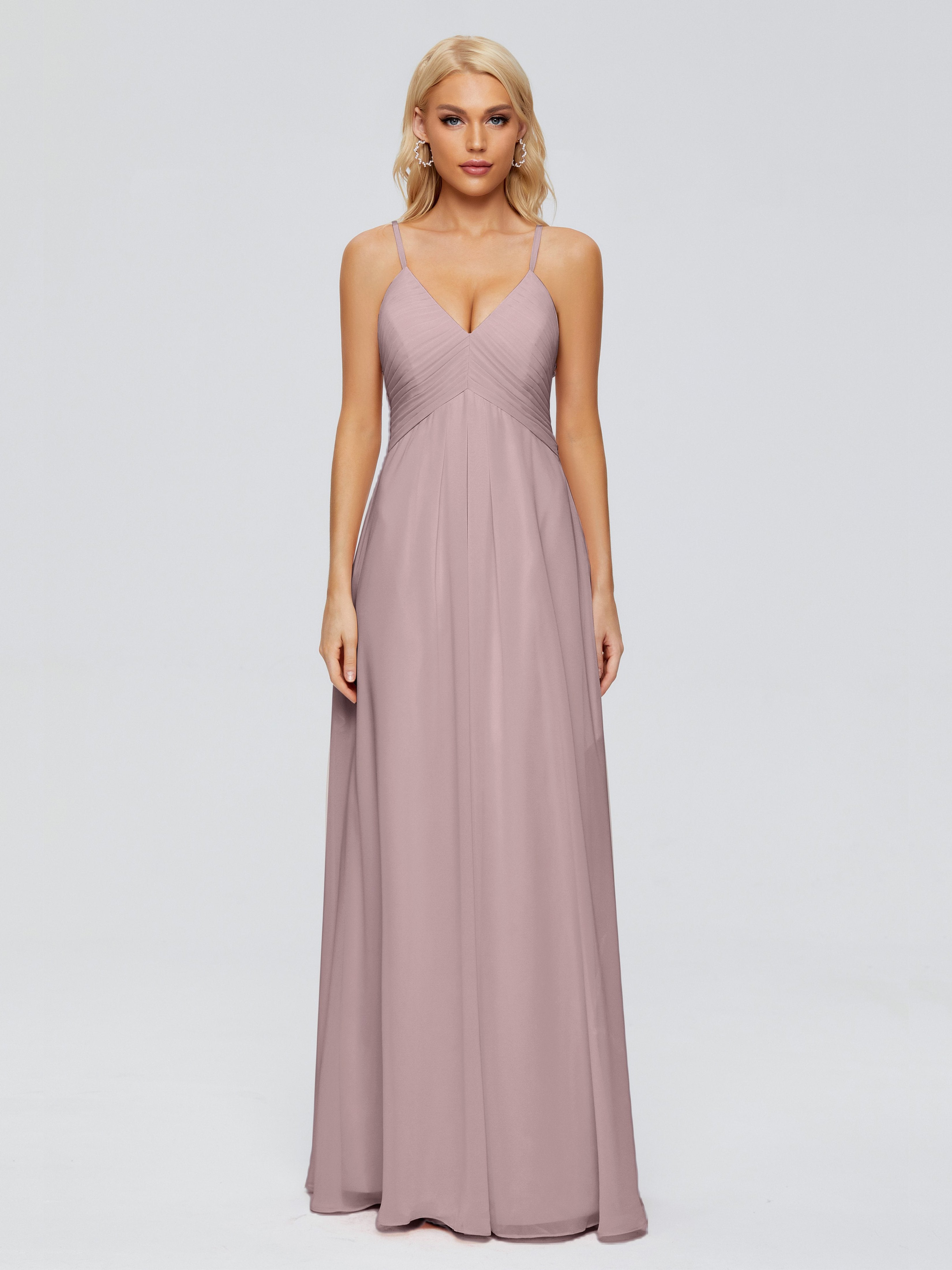 Hadley A-Linie Spaghettiträger Chiffon Brautjungfernkleider