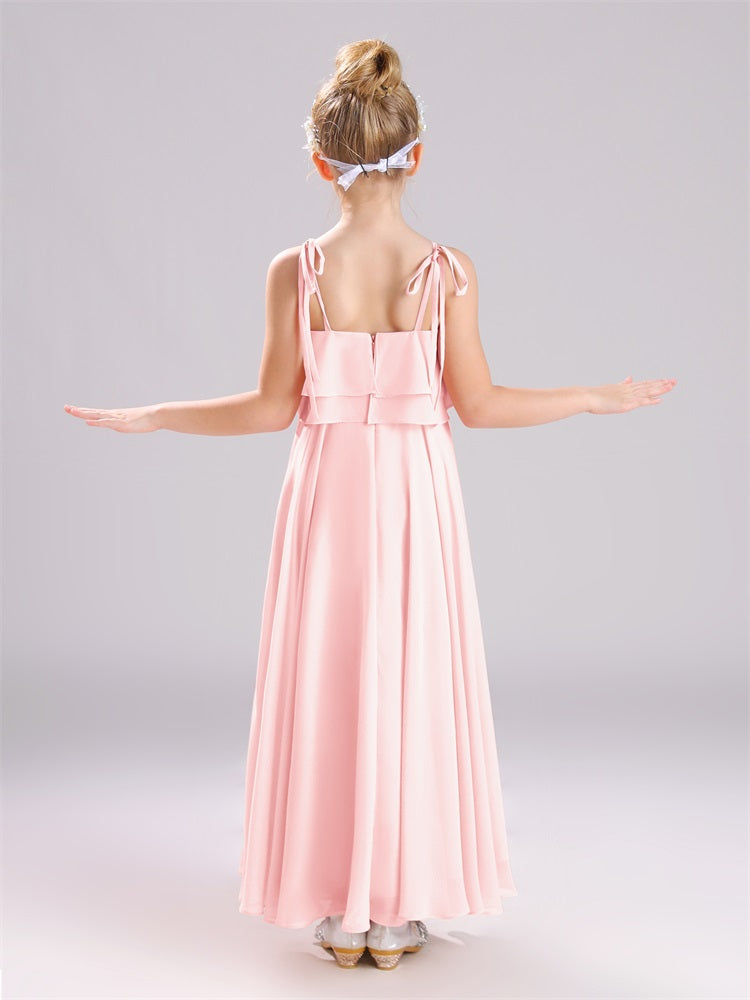 Träger bodenlang Chiffon Junior Brautjungfernkleider