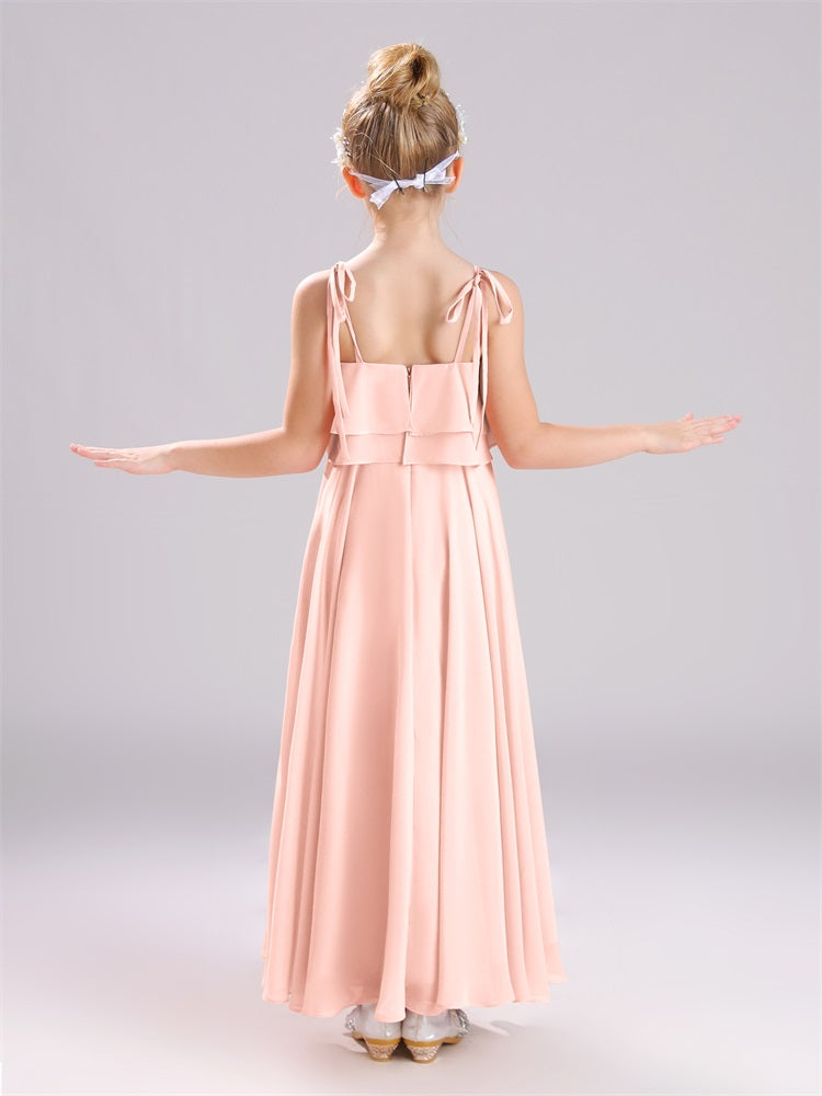 Träger bodenlang Chiffon Junior Brautjungfernkleider