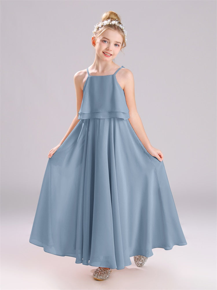 Träger bodenlang Chiffon Junior Brautjungfernkleider