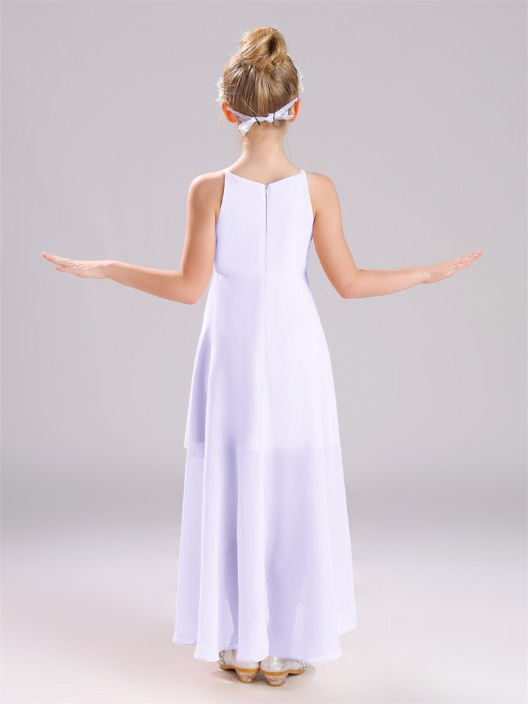 Quadratischer Ausschnitt Spaghetti-Träger Chiffon Kleider für die Junior-Brautjungfer