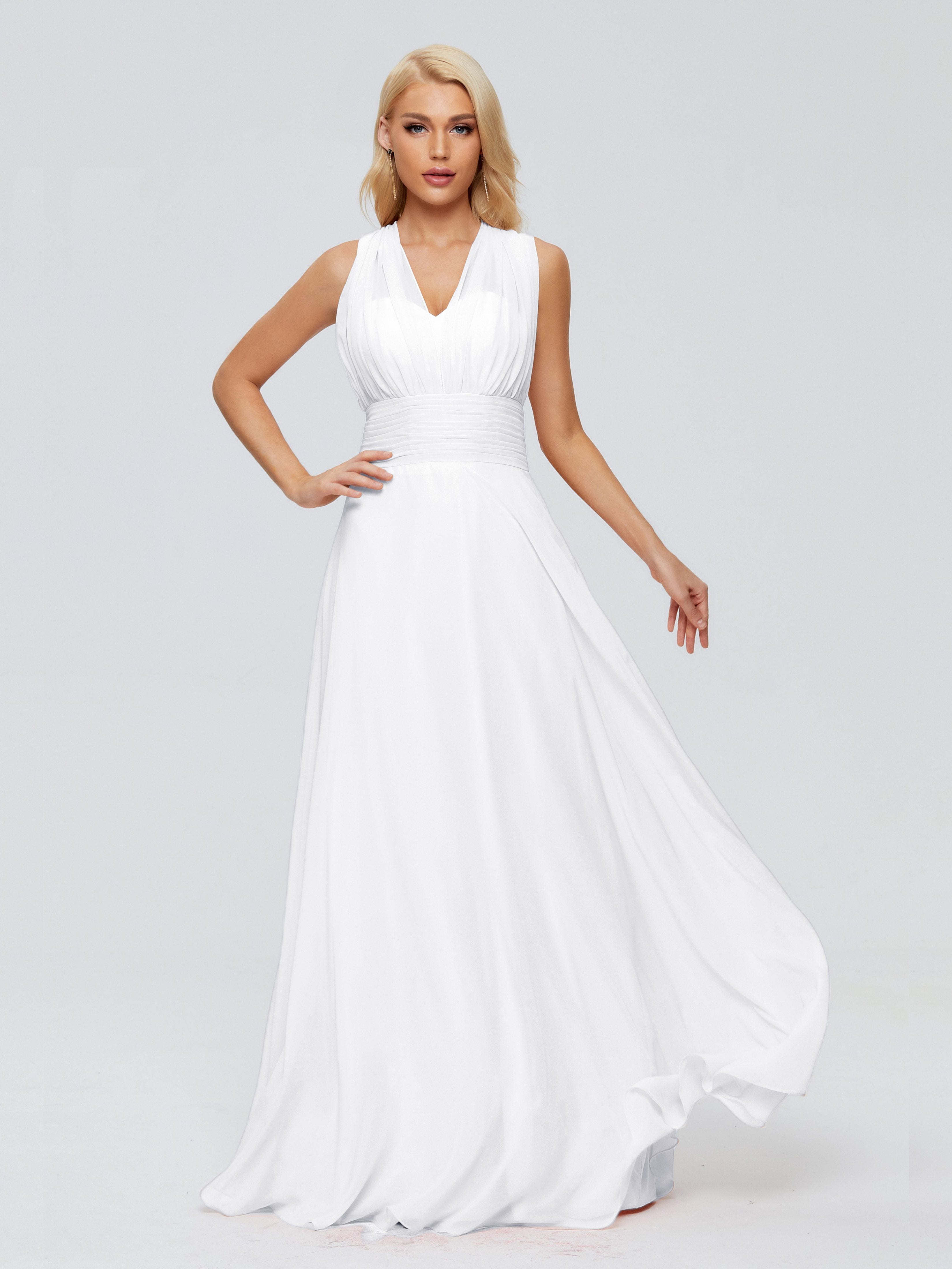 Ximena A-Linie Träger Band Chiffon Brautjungfernkleider