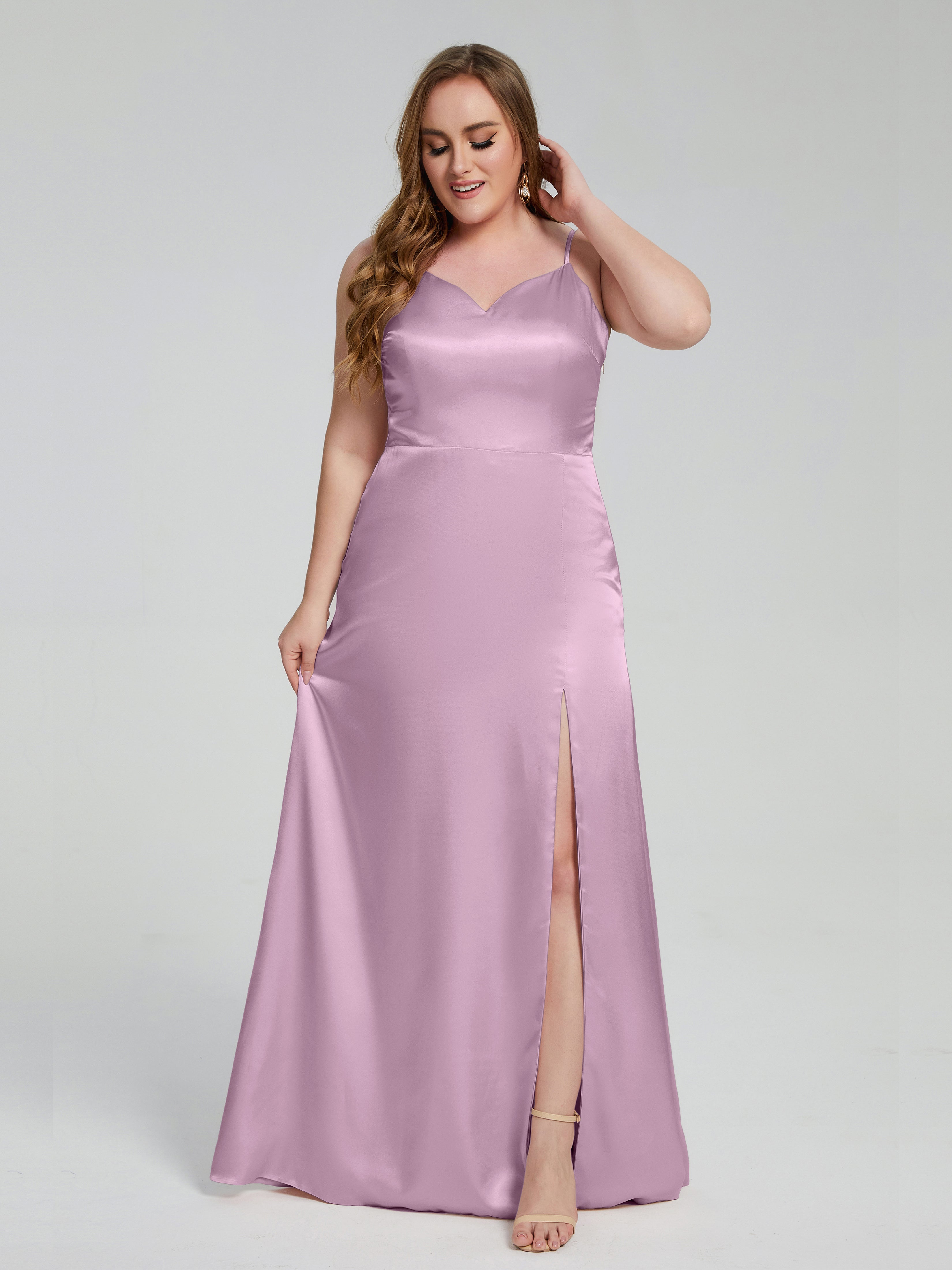 Adelyn Sexy Weichem Satin Brautjungfernkleider in Übergröße