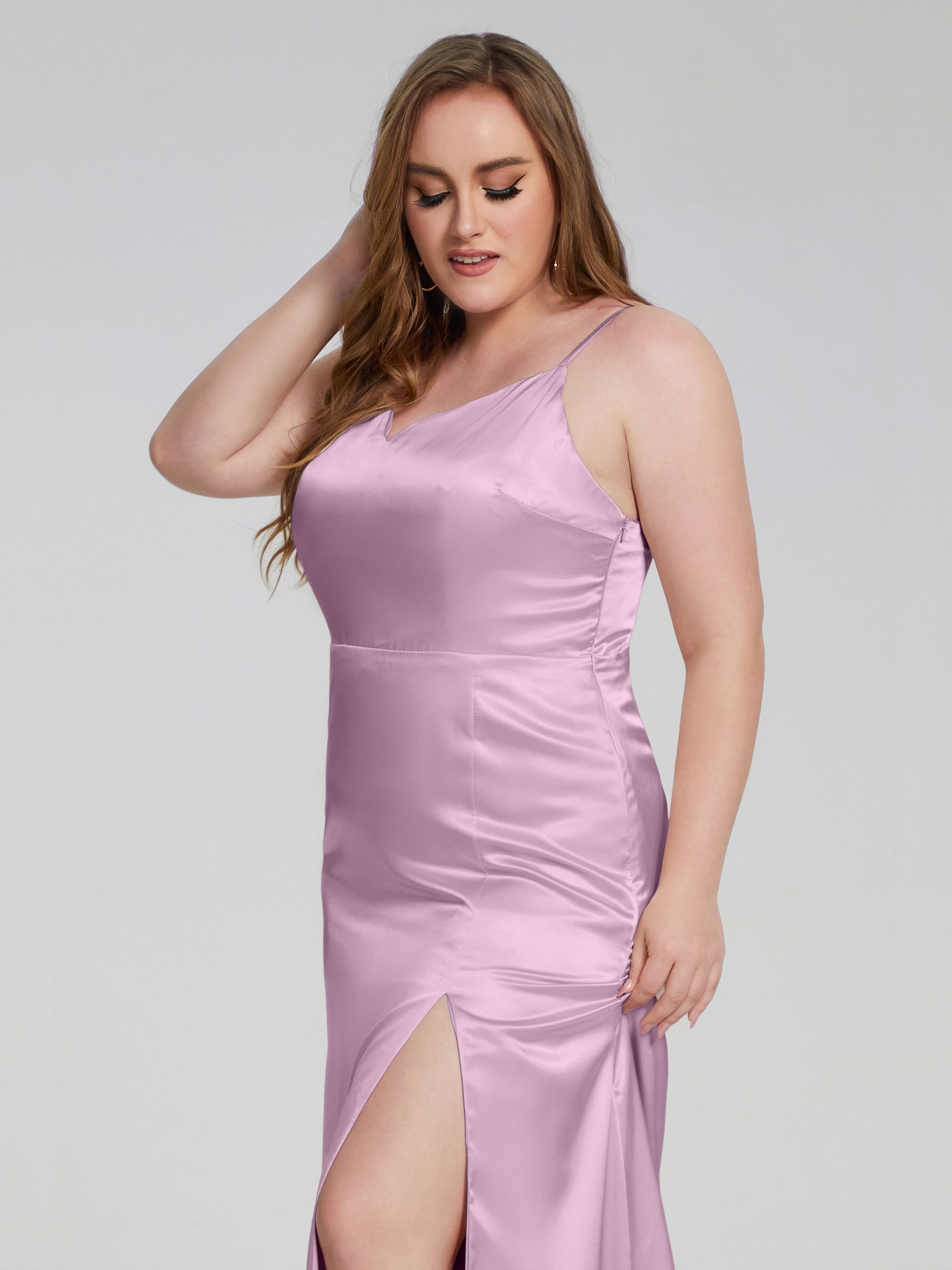 Adelyn Sexy Weichem Satin Brautjungfernkleider in Übergröße