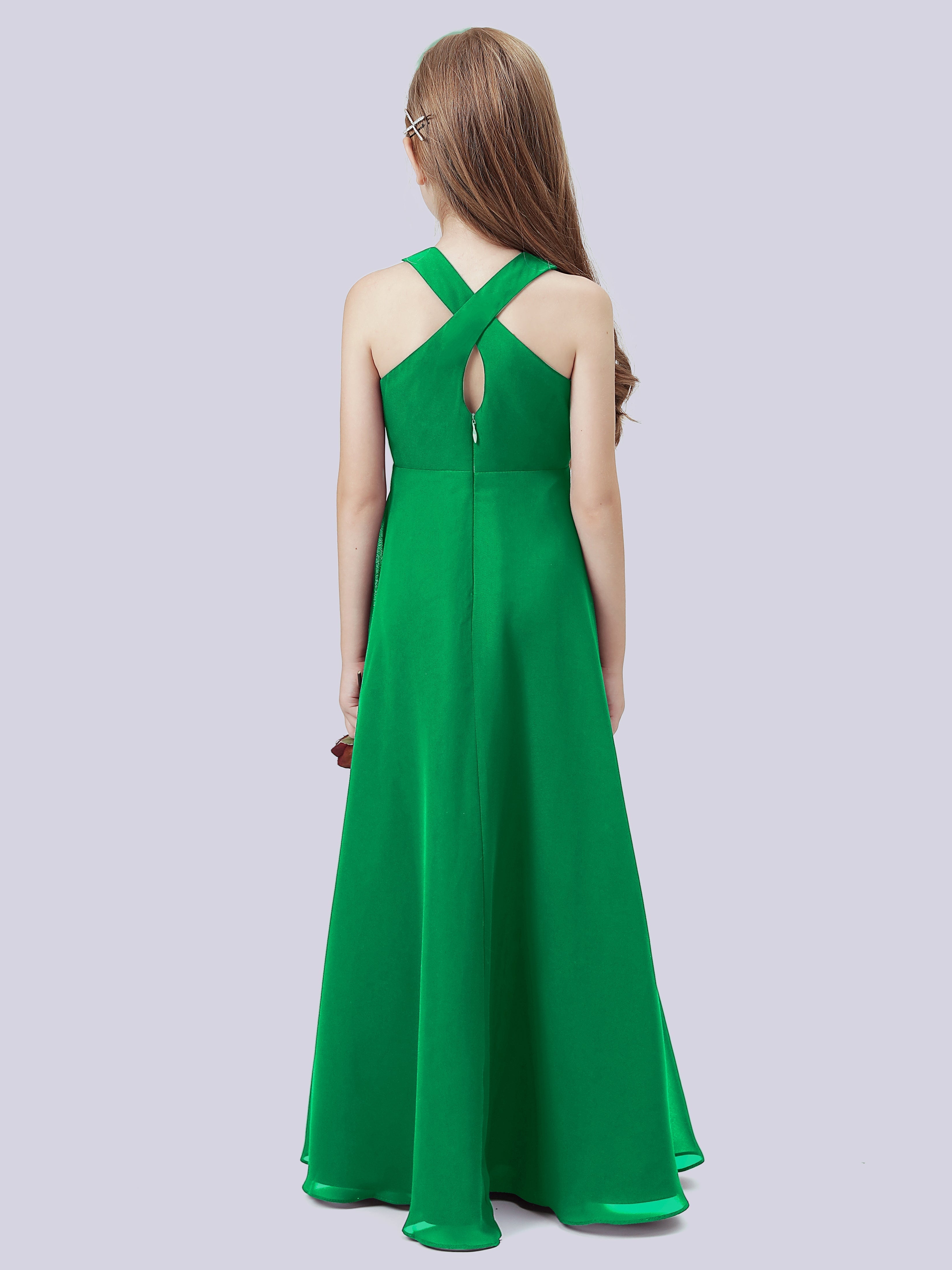 Überkreuztes Chiffon Kleid für Junge Brautjungfern