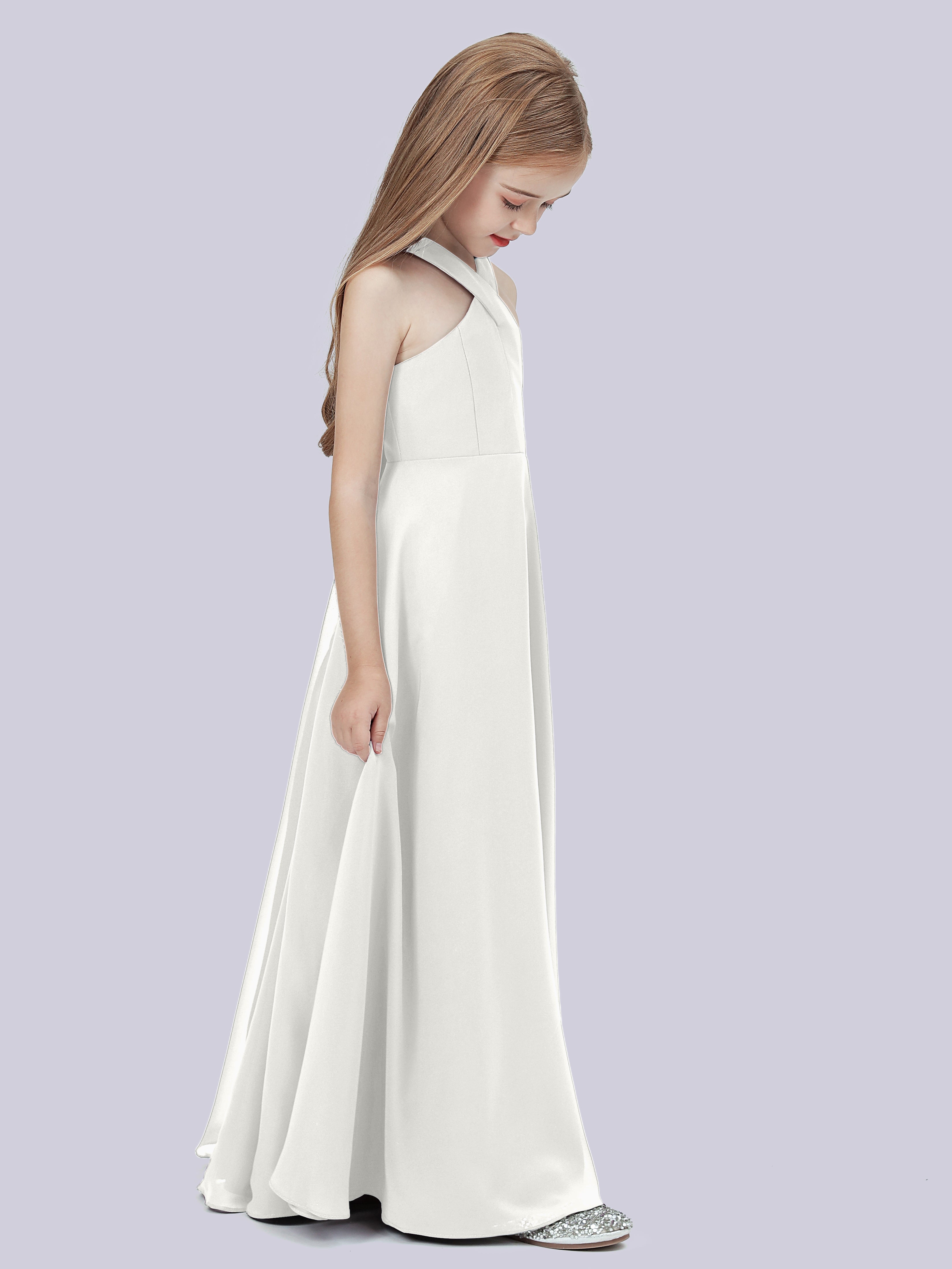 Überkreuztes Chiffon Kleid für Junge Brautjungfern