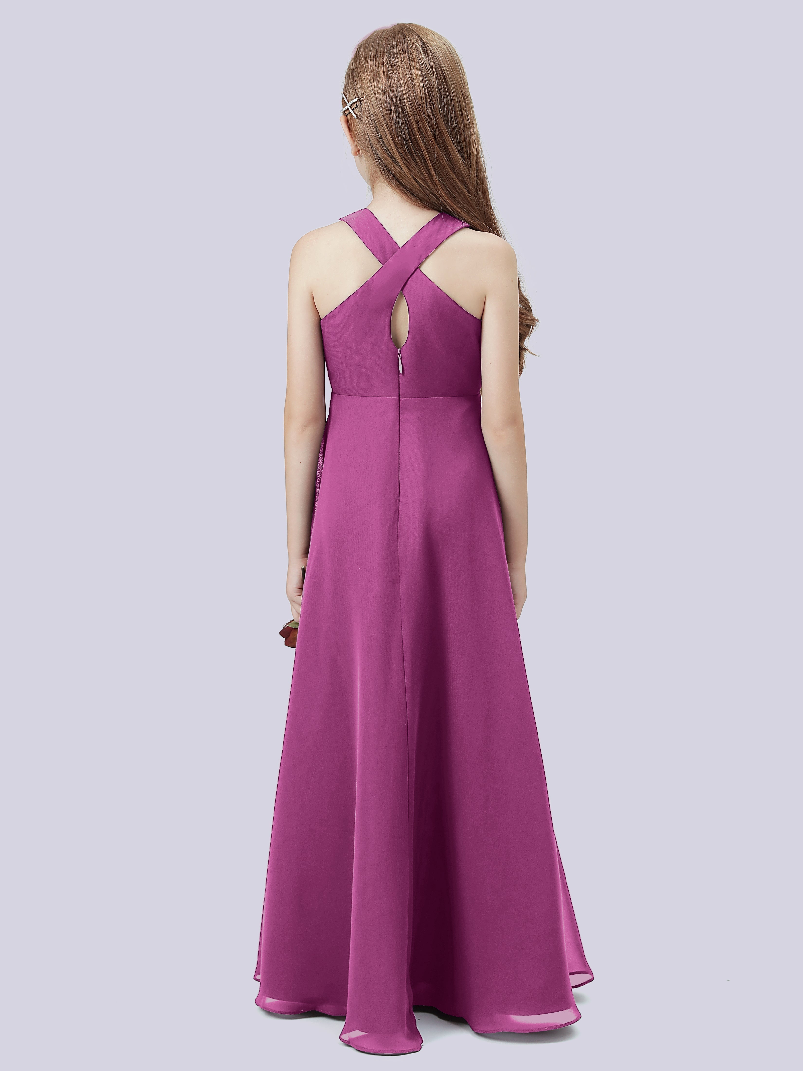 Überkreuztes Chiffon Kleid für Junge Brautjungfern