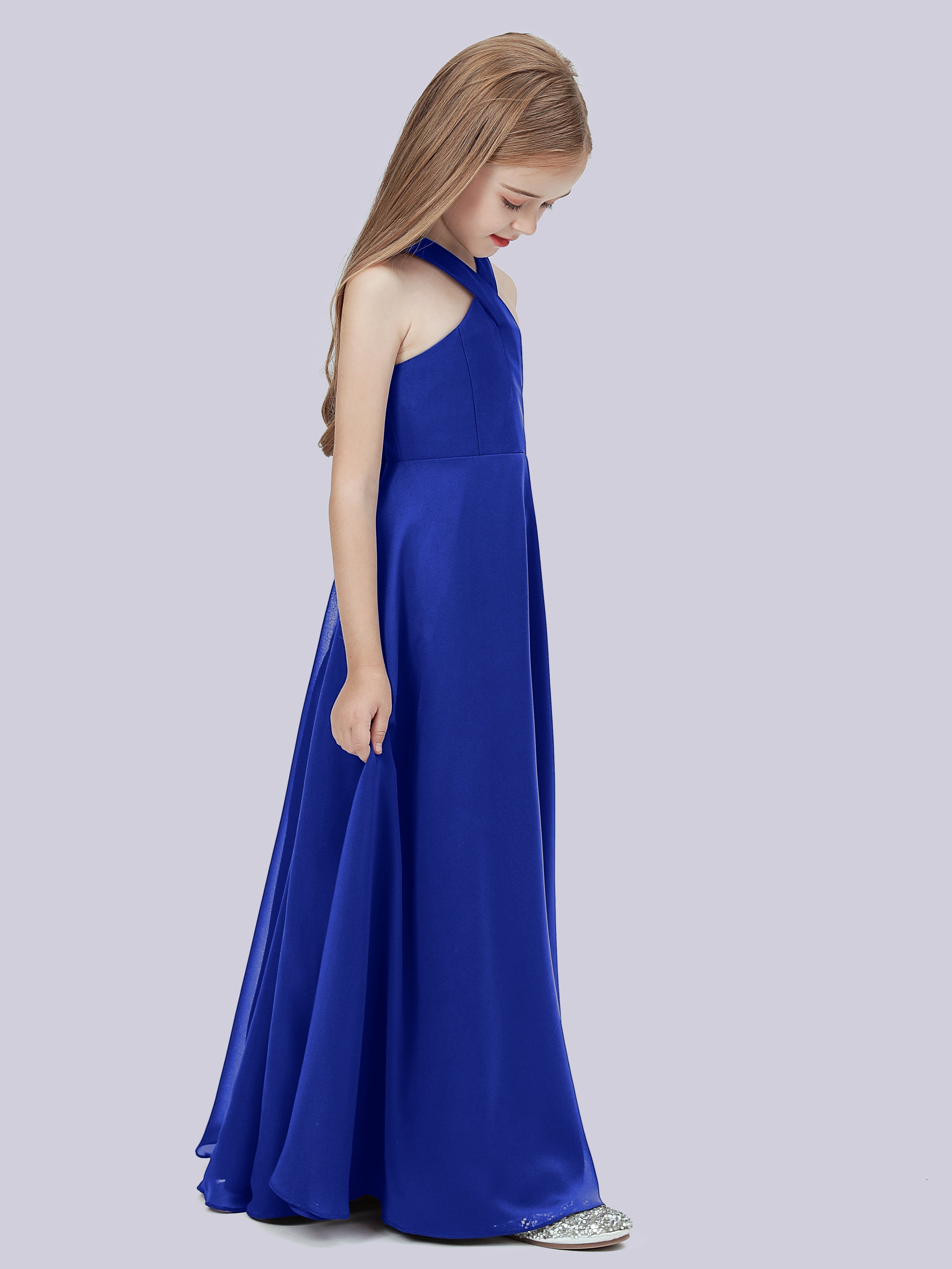 Überkreuztes Chiffon Kleid für Junge Brautjungfern