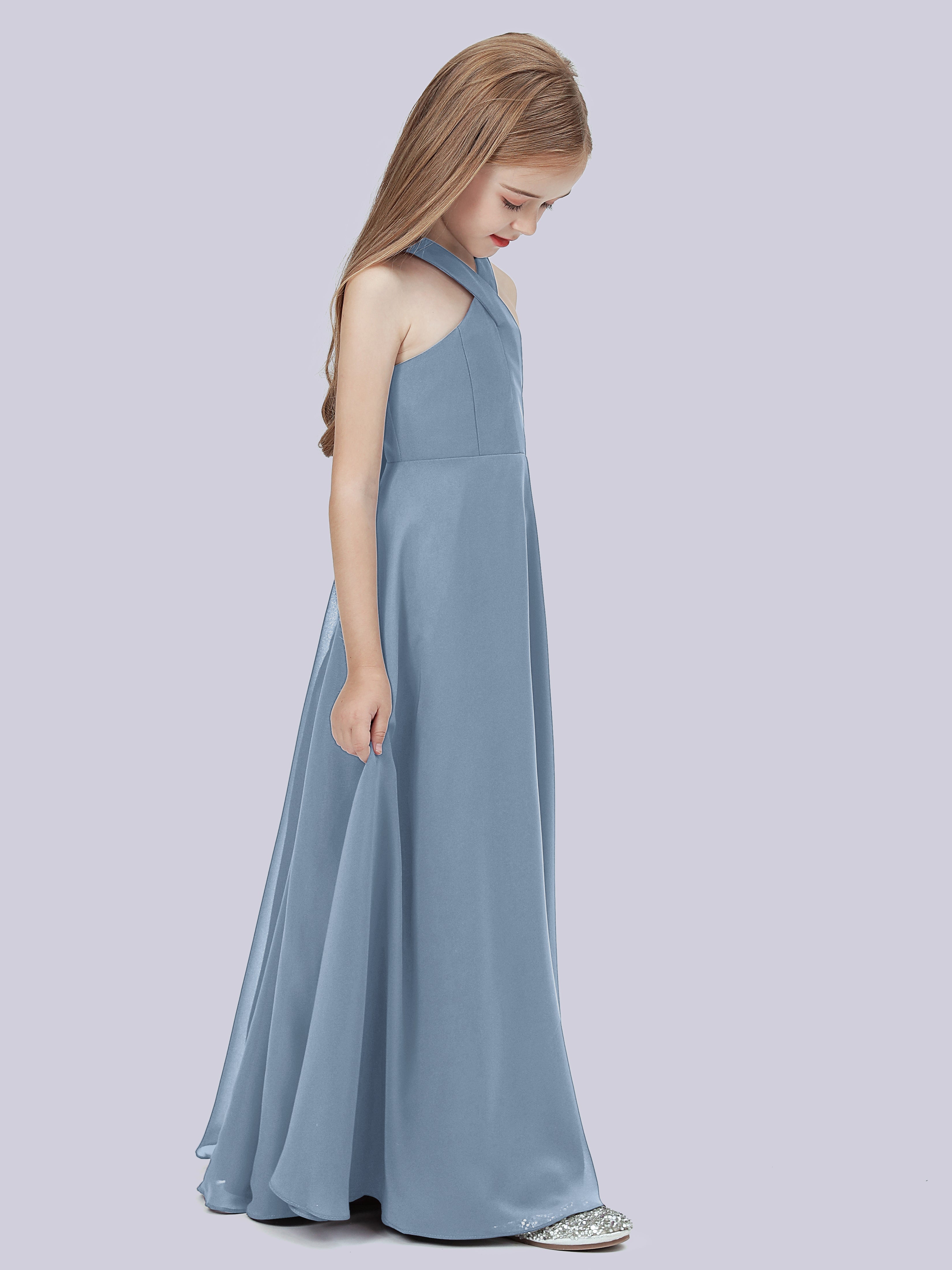 Überkreuztes Chiffon Kleid für Junge Brautjungfern