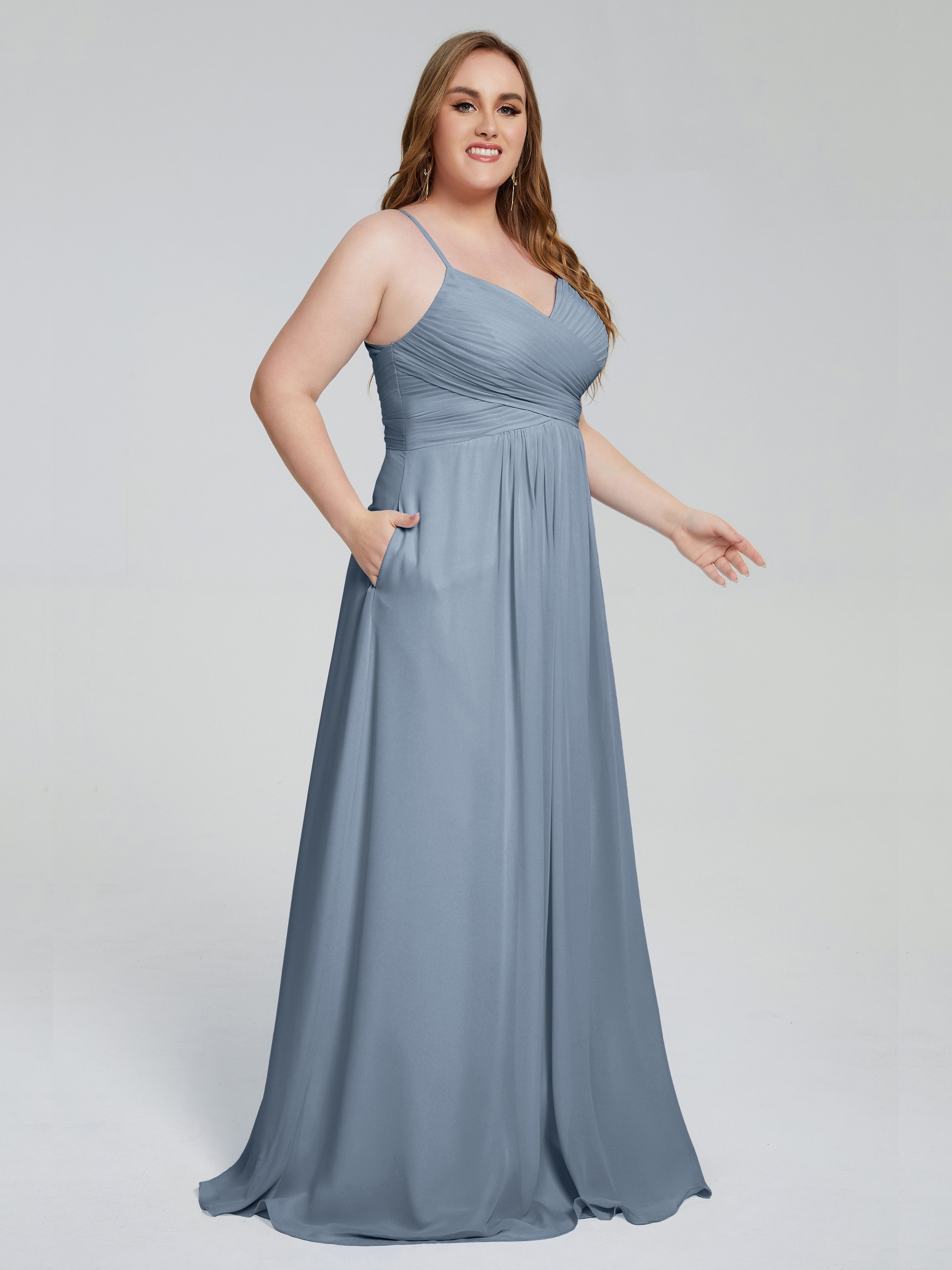 Julianna süße Spaghettiträger Brautjungfernkleider in Übergröße