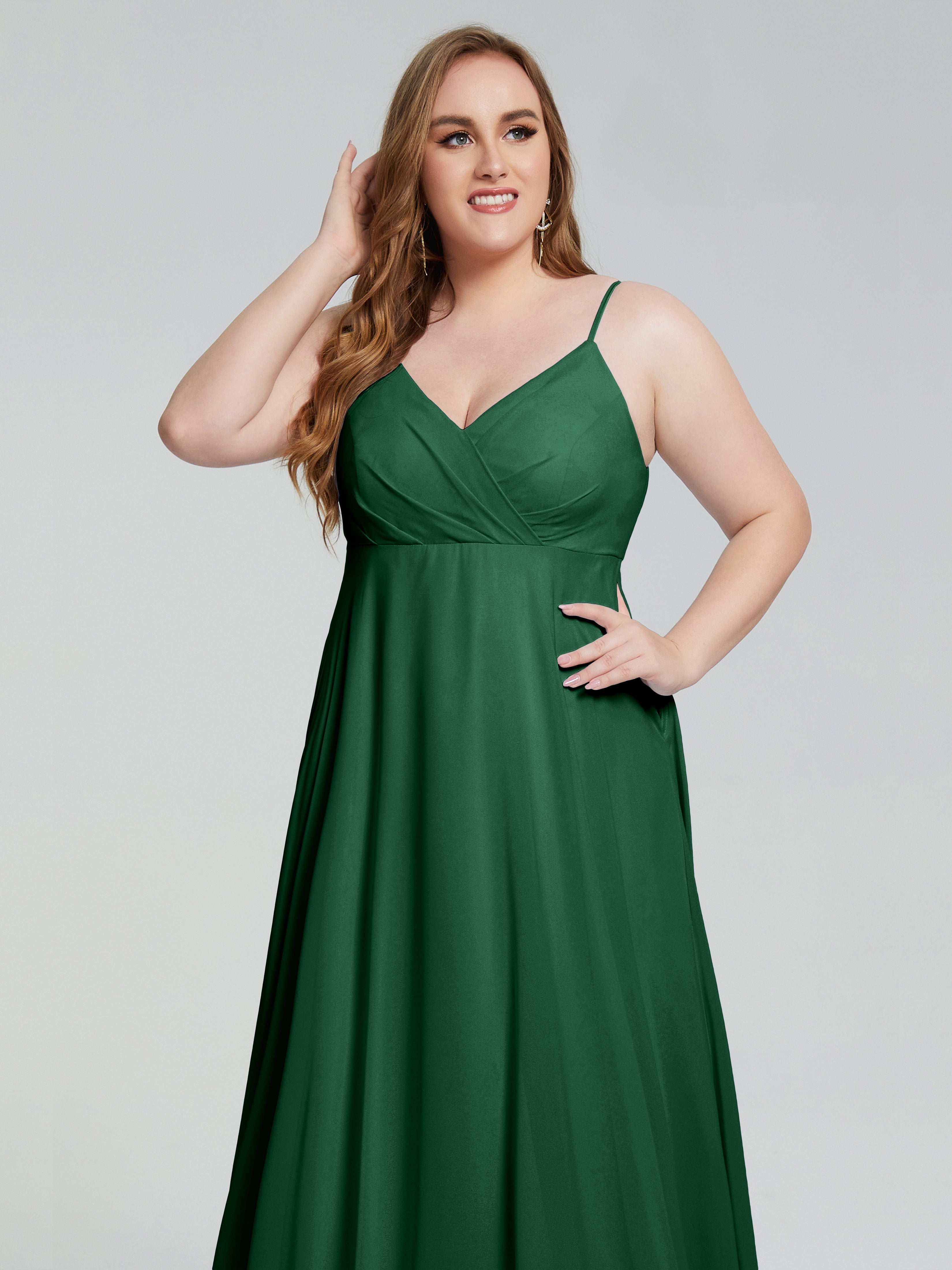 Mariah Elegante Sweep-Zug Brautjungfernkleider in Übergröße