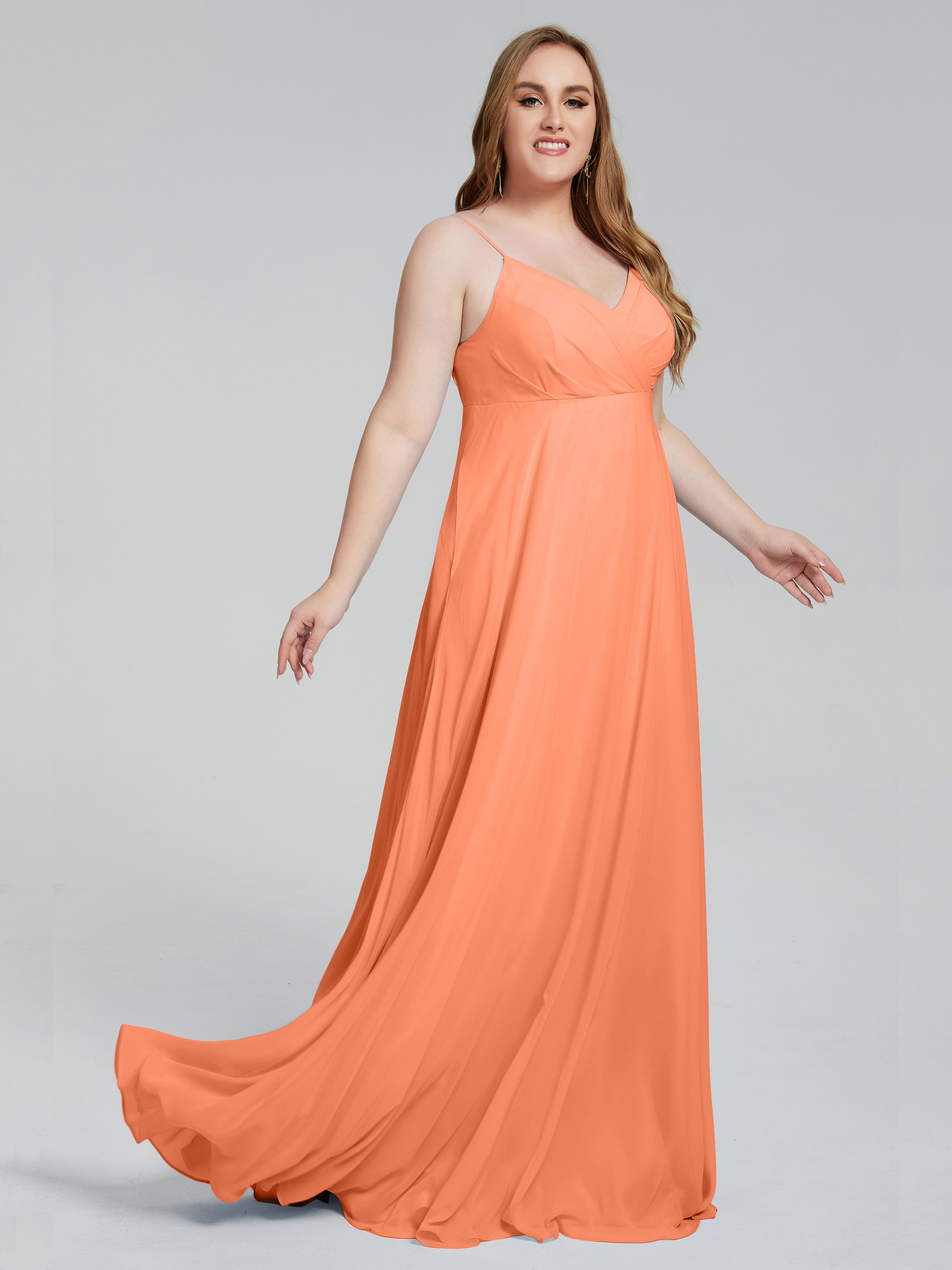 Mariah Elegante Sweep-Zug Brautjungfernkleider in Übergröße