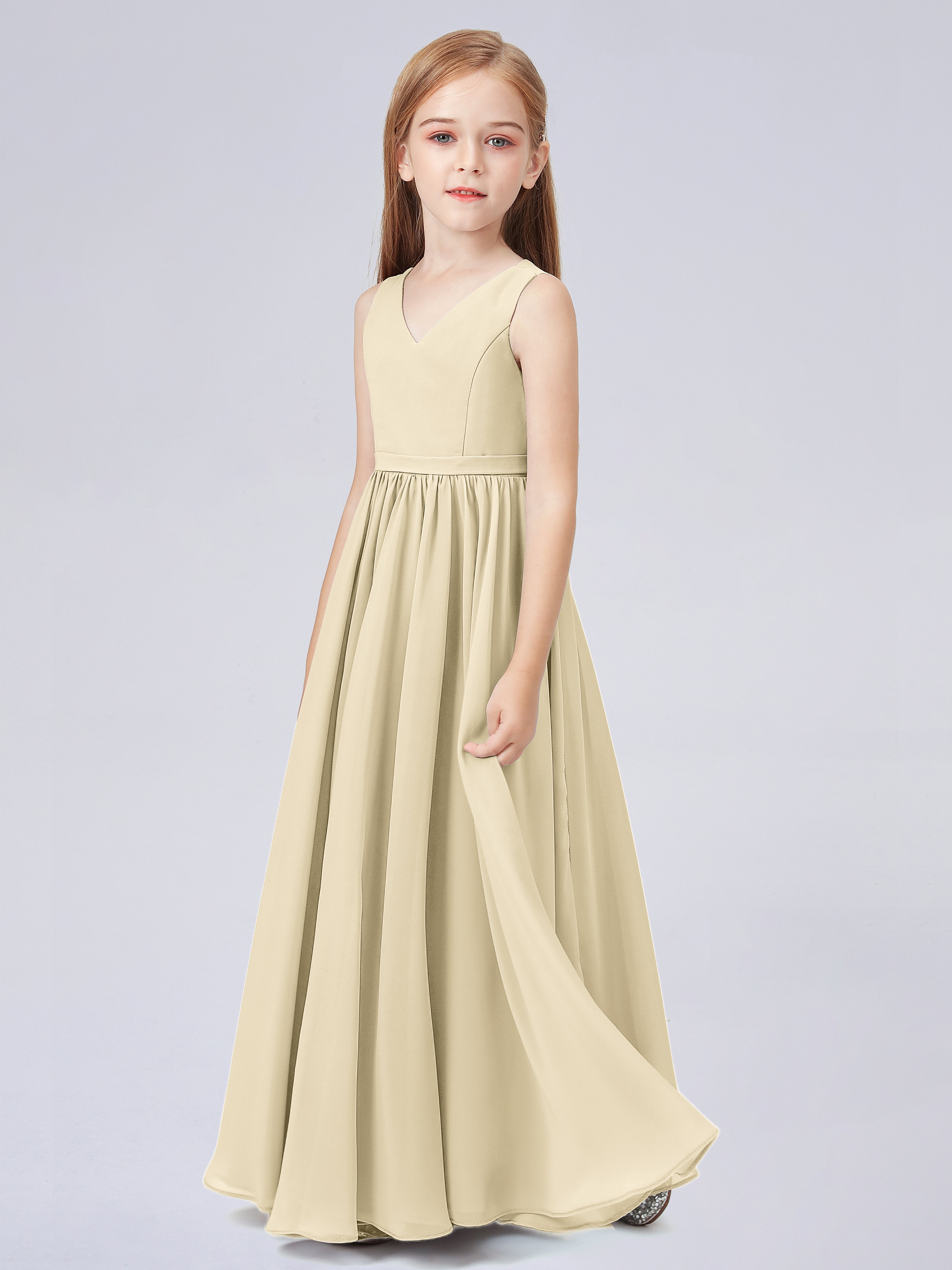 Ärmelloses Chiffon Kleid für Junge Brautjungfern