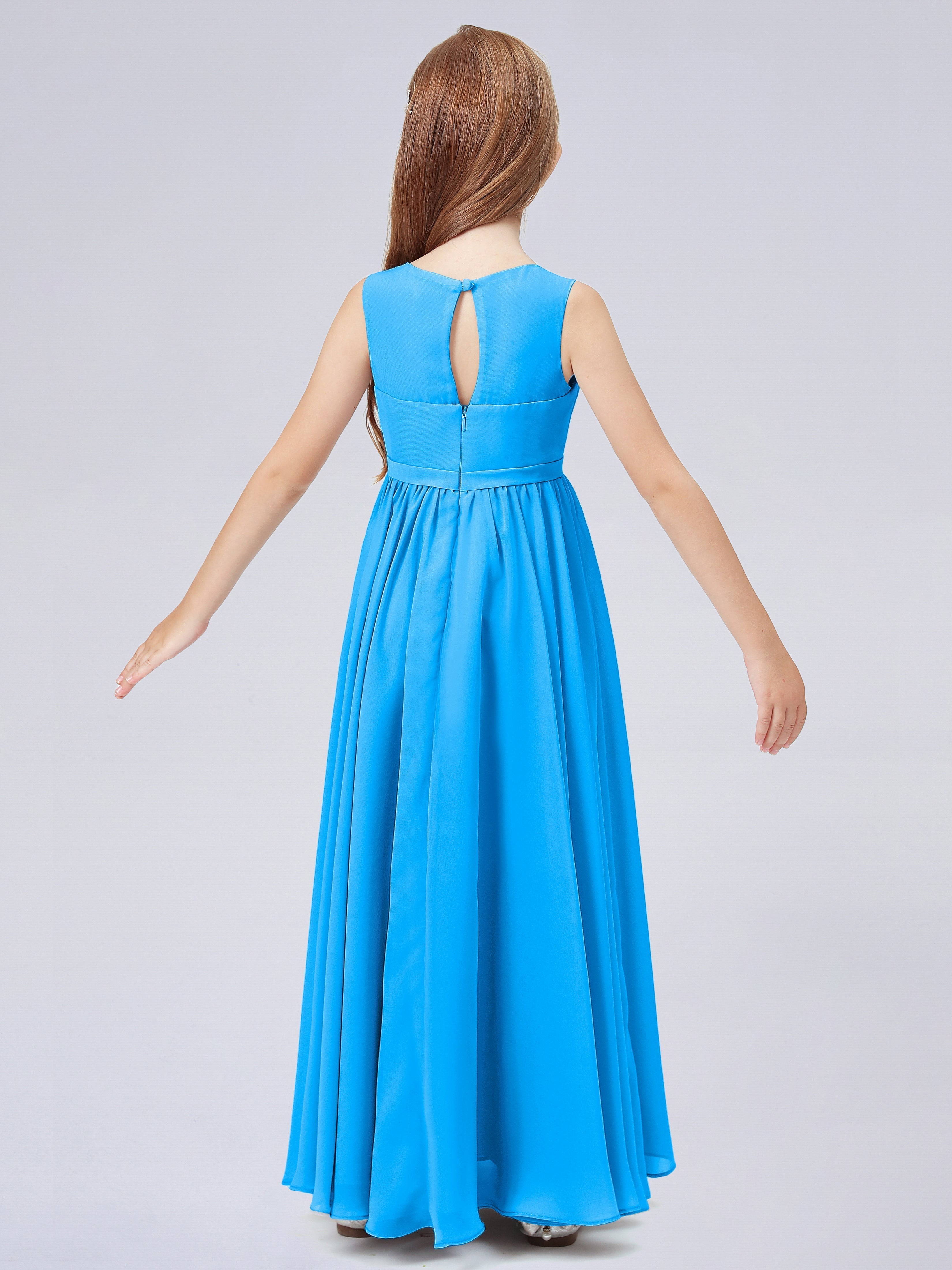 Ärmelloses Chiffon Kleid für Junge Brautjungfern