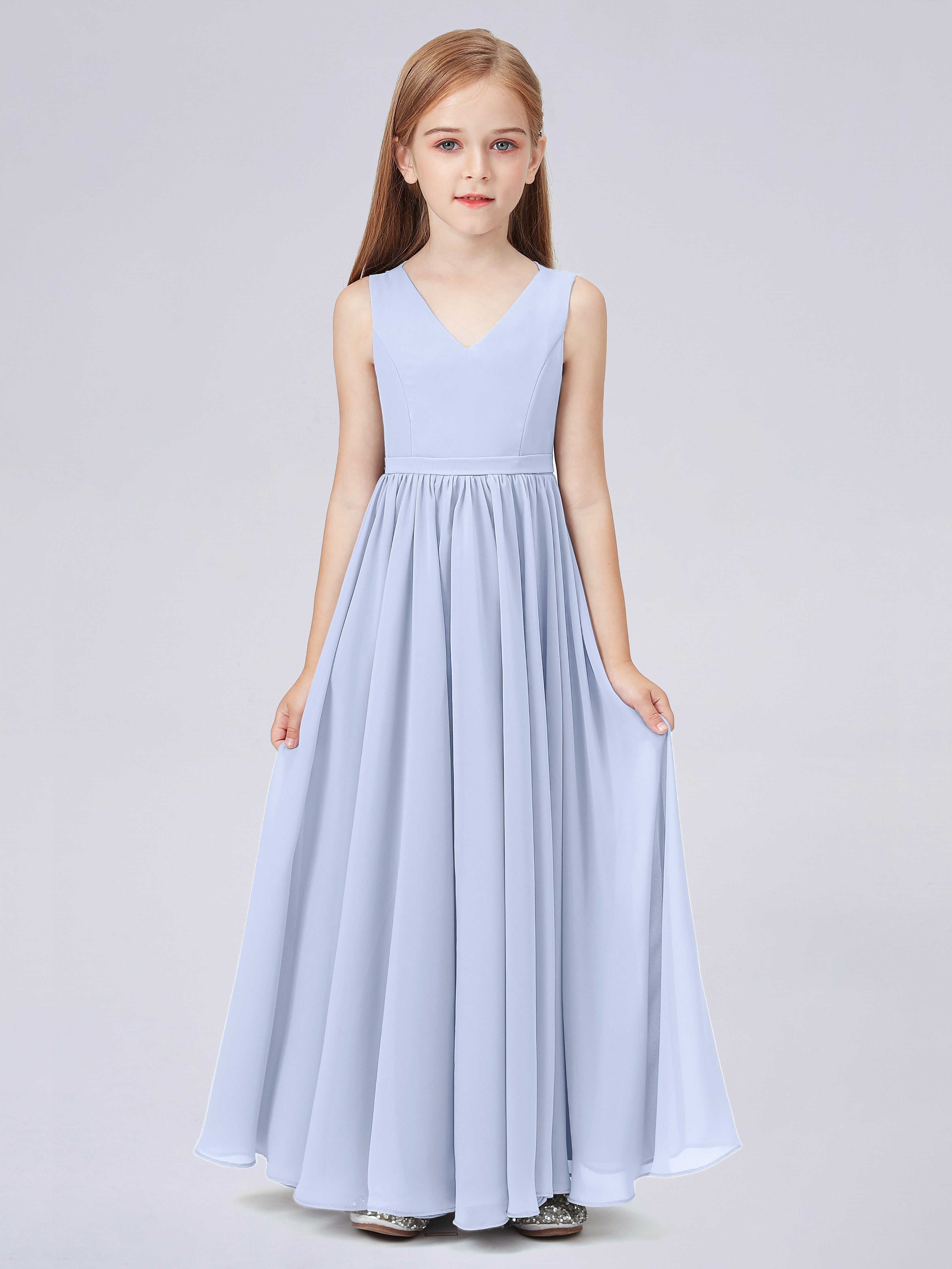 Ärmelloses Chiffon Kleid für Junge Brautjungfern