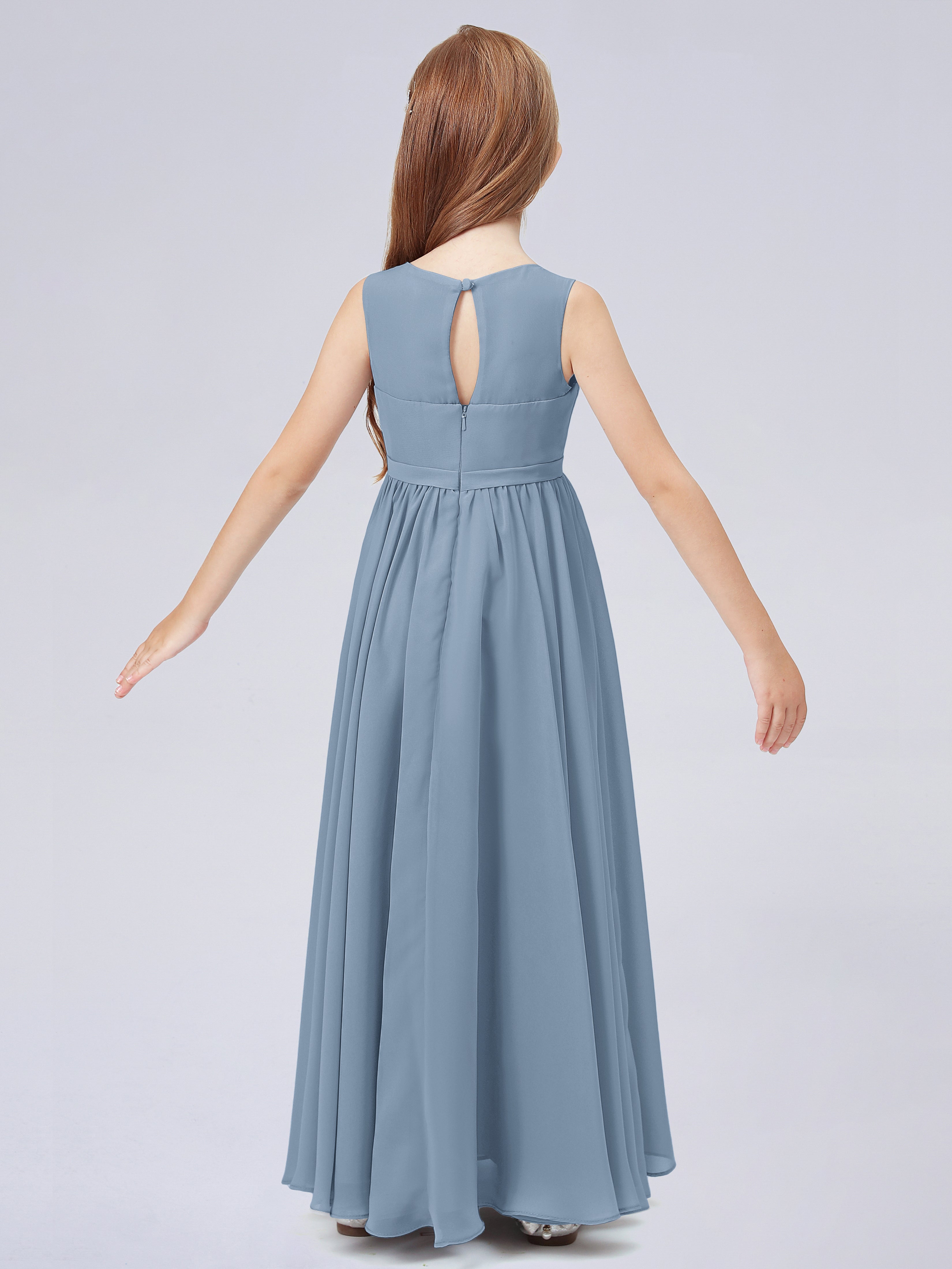 Ärmelloses Chiffon Kleid für Junge Brautjungfern