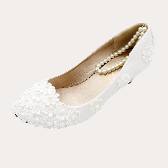 Süße Perle verschönert Blume Cluster Hochzeit Schuhe