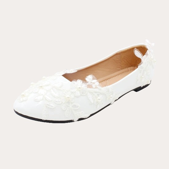 Elegante florale Zweig Perle verschönert Hochzeit Schuhe