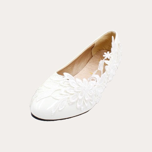 Elegante Spitze dreidimensionale Blume Zweig Hochzeit Schuhe