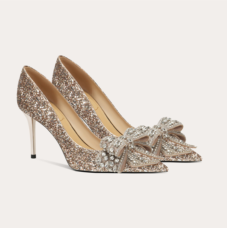 Elegante High Heels mit Diamanten Hochzeitsschuhe