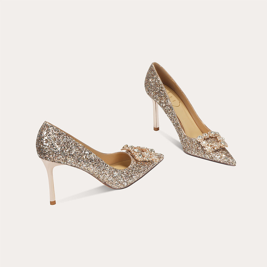 Elegante High Heels mit Diamanten Hochzeitsschuhe