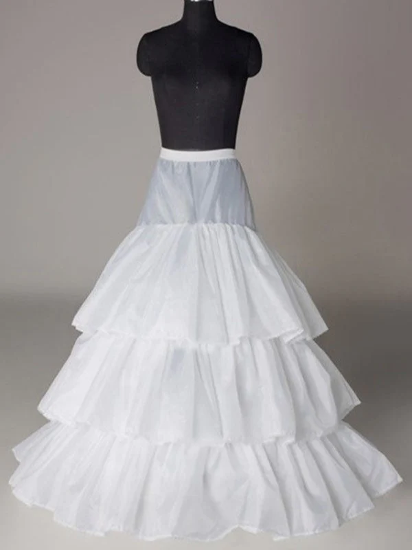 Nylon A-Linie 3 Tiers Boden Länge Slip Stil Hochzeit Petticoats P07