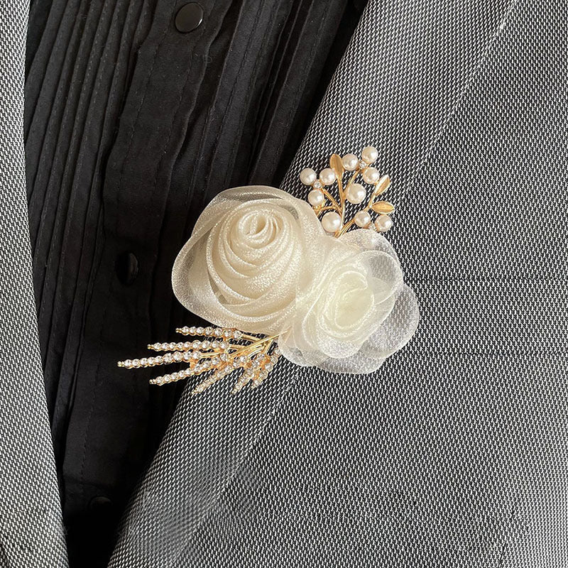 Champagner Blumen Hochzeit Handgelenk Corsage