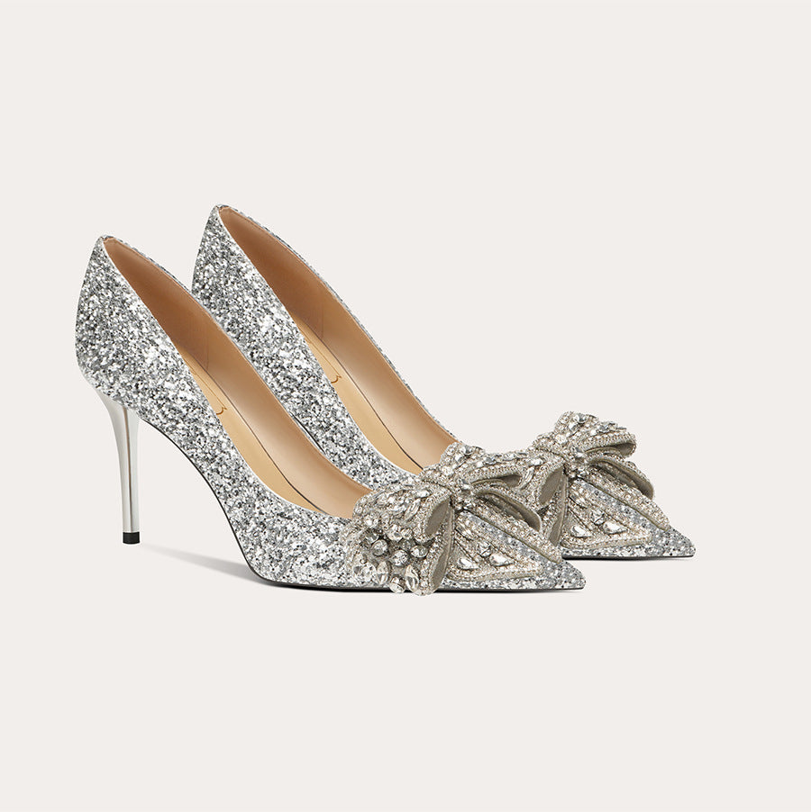 Elegante High Heels mit Diamanten Hochzeitsschuhe