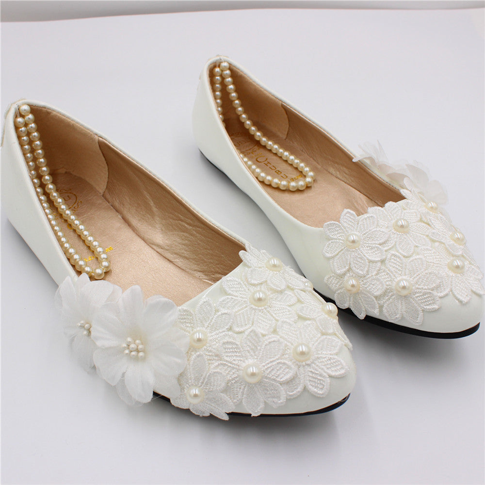 Süße Perle Dekoration Tüll Blume Hochzeit Schuhe