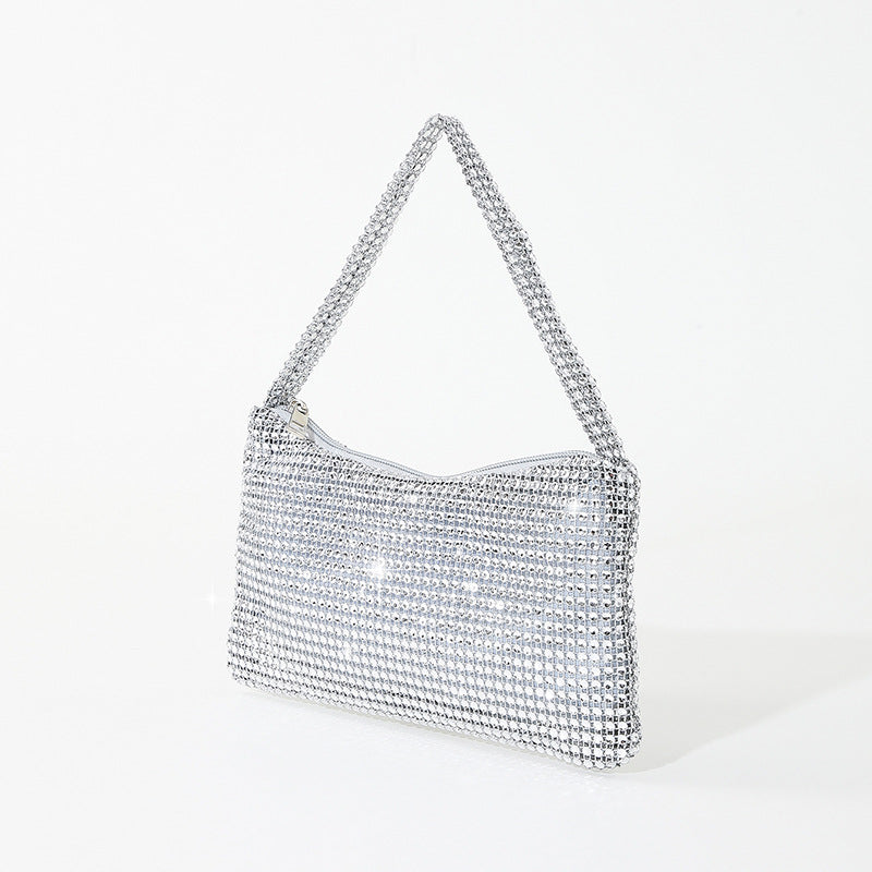 Solide Farbe Imitational Rhinestone Glittering Abendtasche