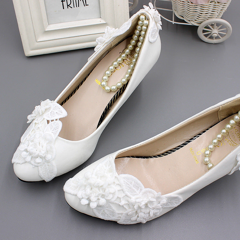 Pure Samt Blume Perle Fußkettchen Hochzeit Schuhe