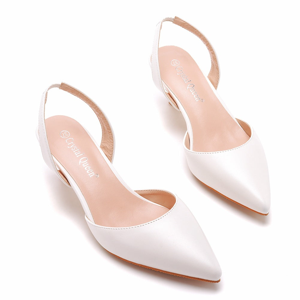 Kurze Spitze Zehen Heels Slingback Kätzchen Heels