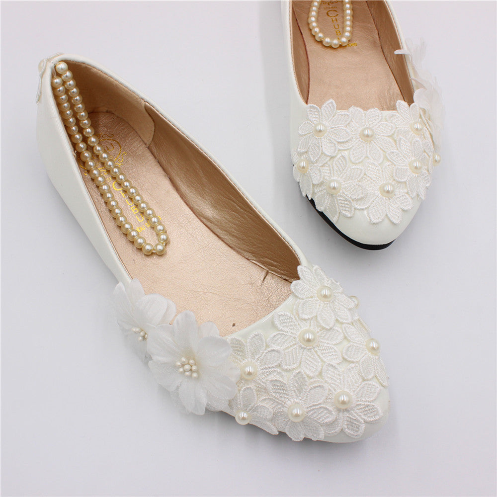 Süße Perle Dekoration Tüll Blume Hochzeit Schuhe