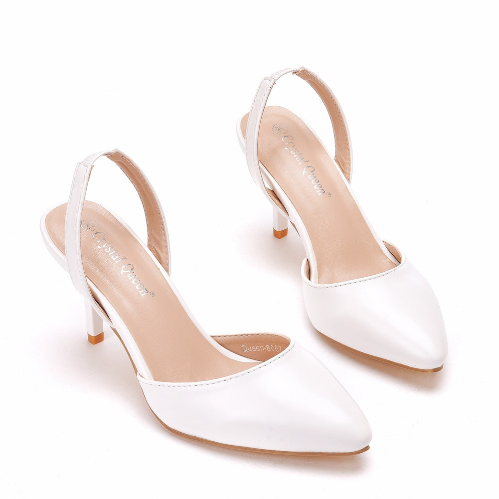 Kurz Elegant Spitz Zulaufender Slingback High Heels