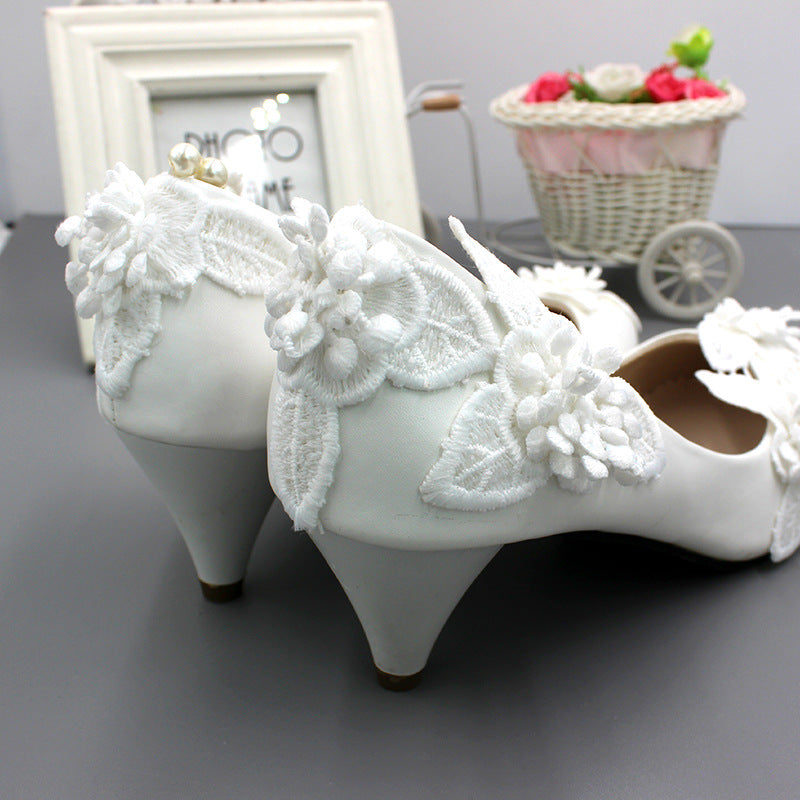 Pure Samt Blume Perle Fußkettchen Hochzeit Schuhe