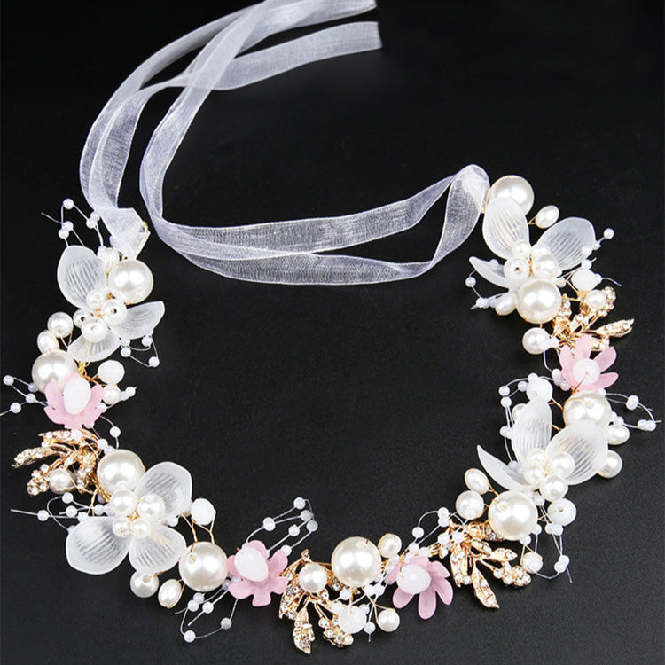 Kristall Tüll Floral Perle Hochzeit Stirnband