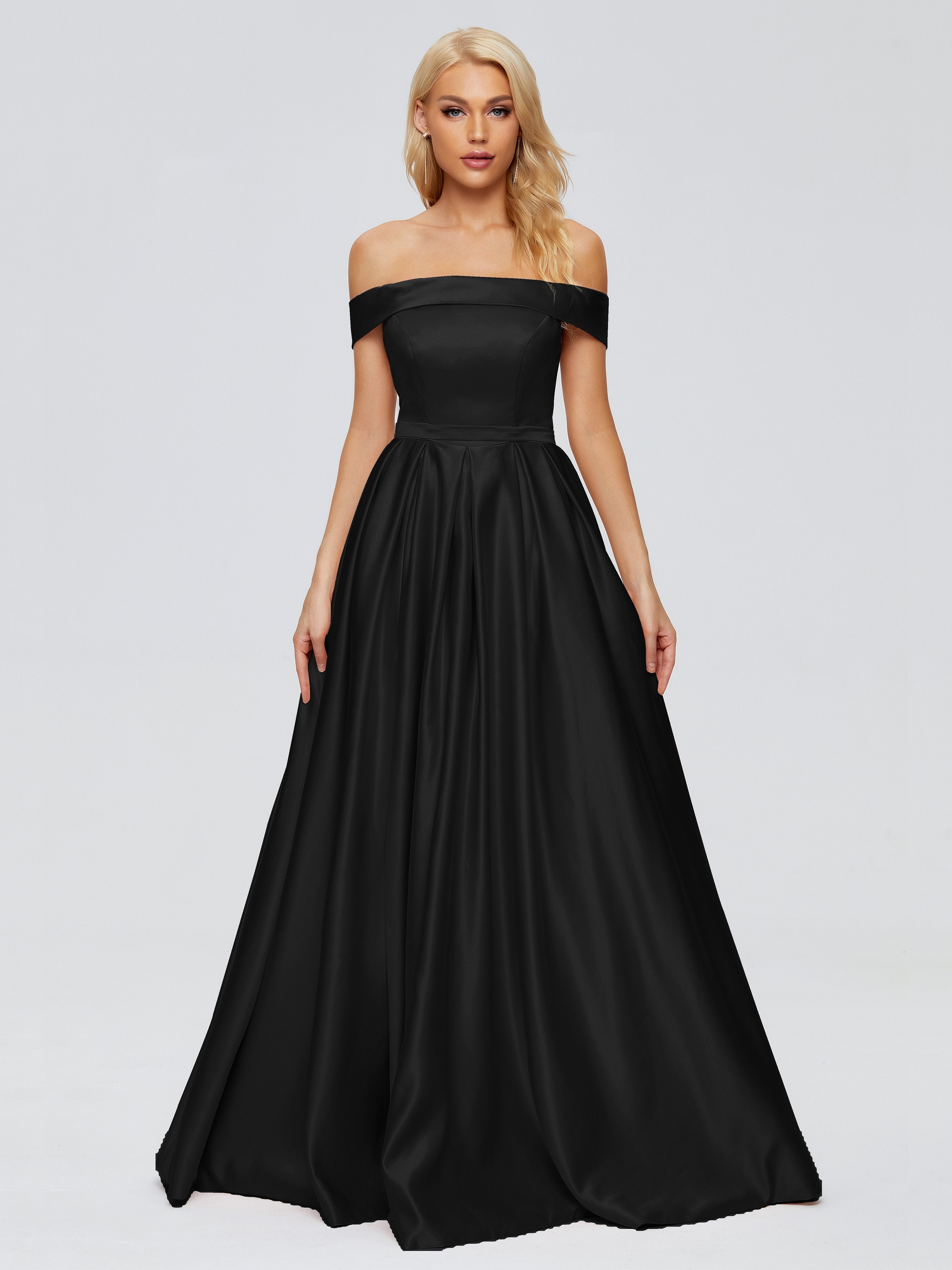 Annabelle Trägerlos Schlitz Satin Partykleid