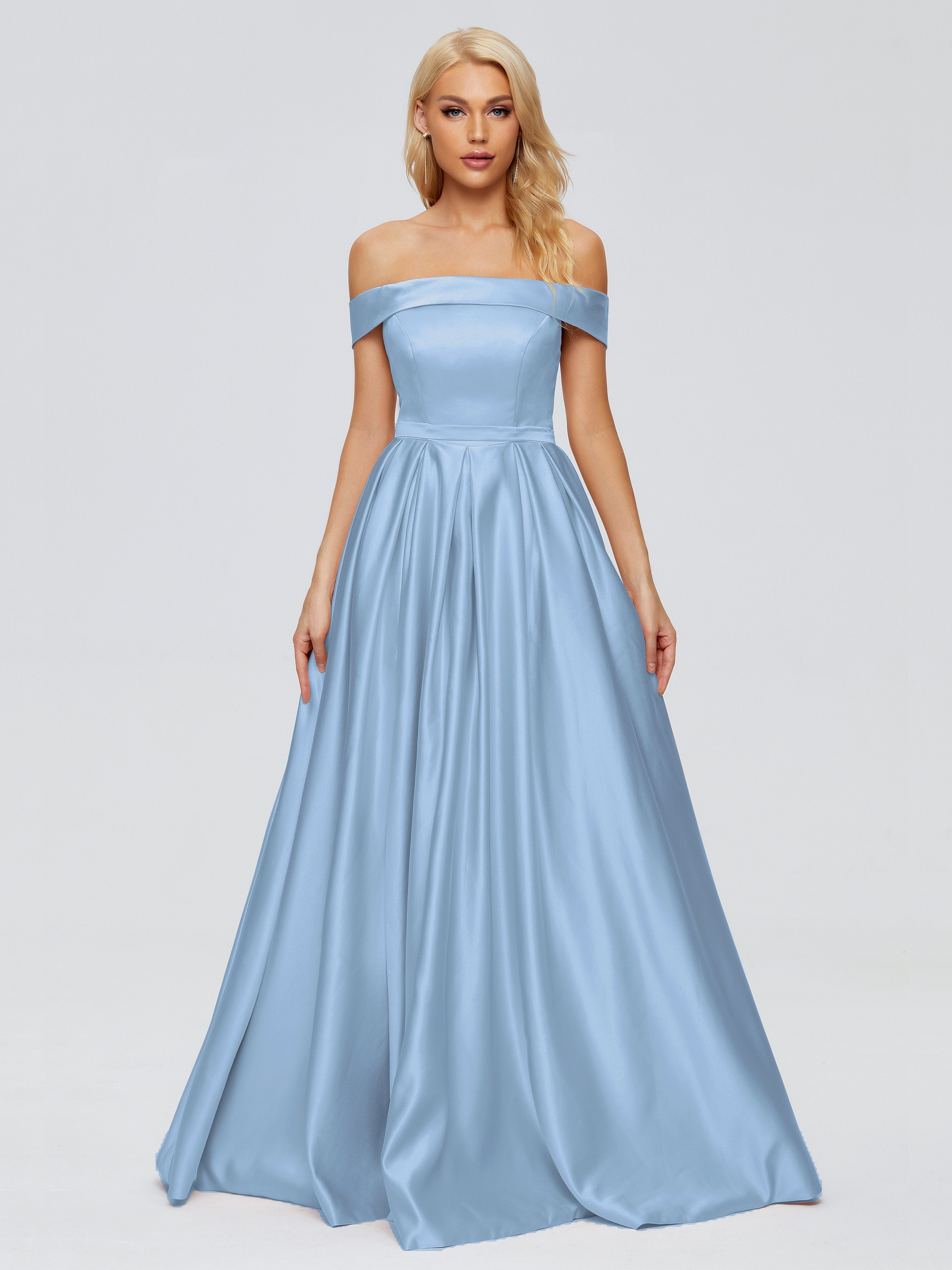 Annabelle Trägerlos Schlitz Satin Partykleid