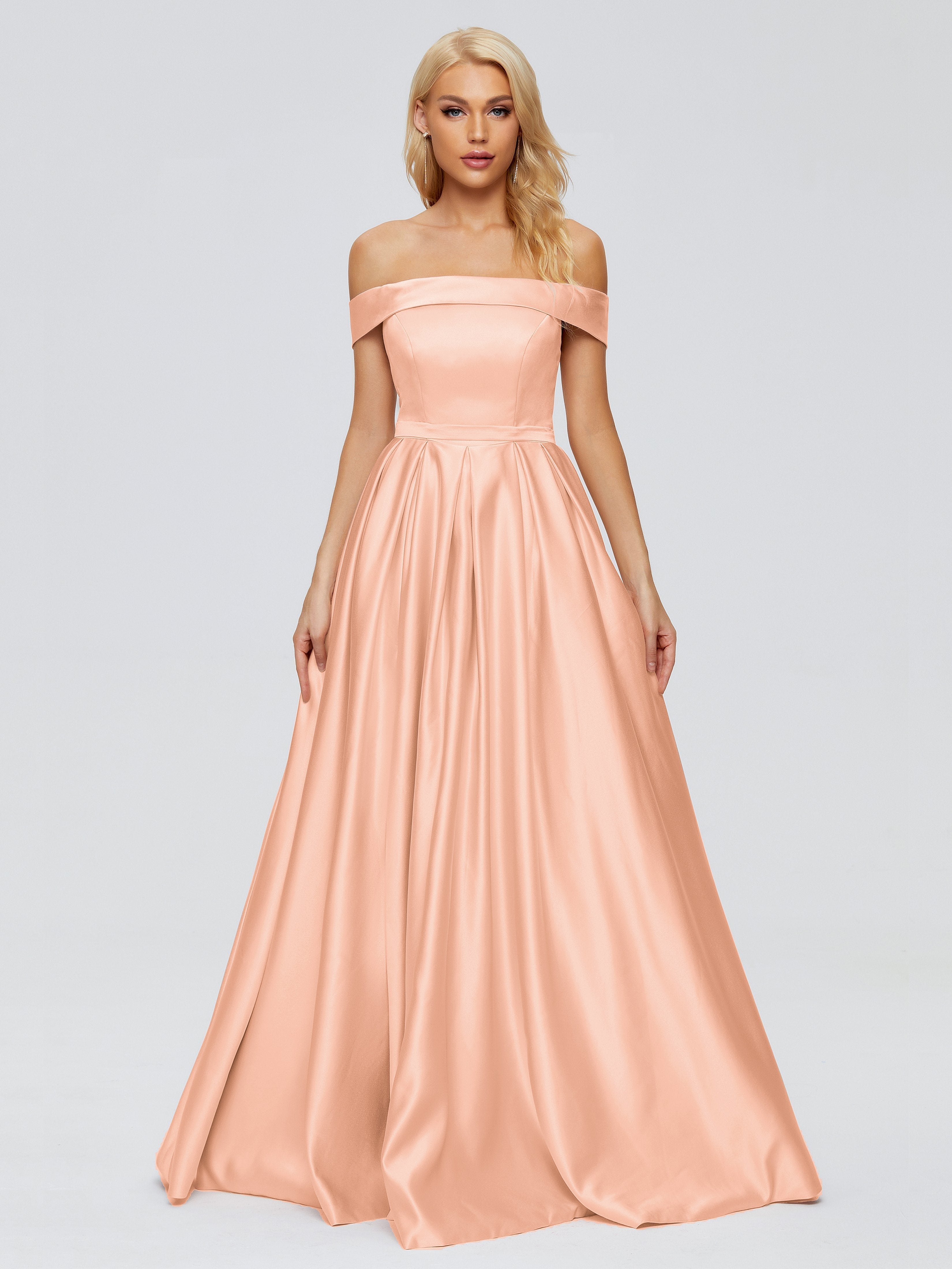 Annabelle Trägerlos Schlitz Satin Partykleid