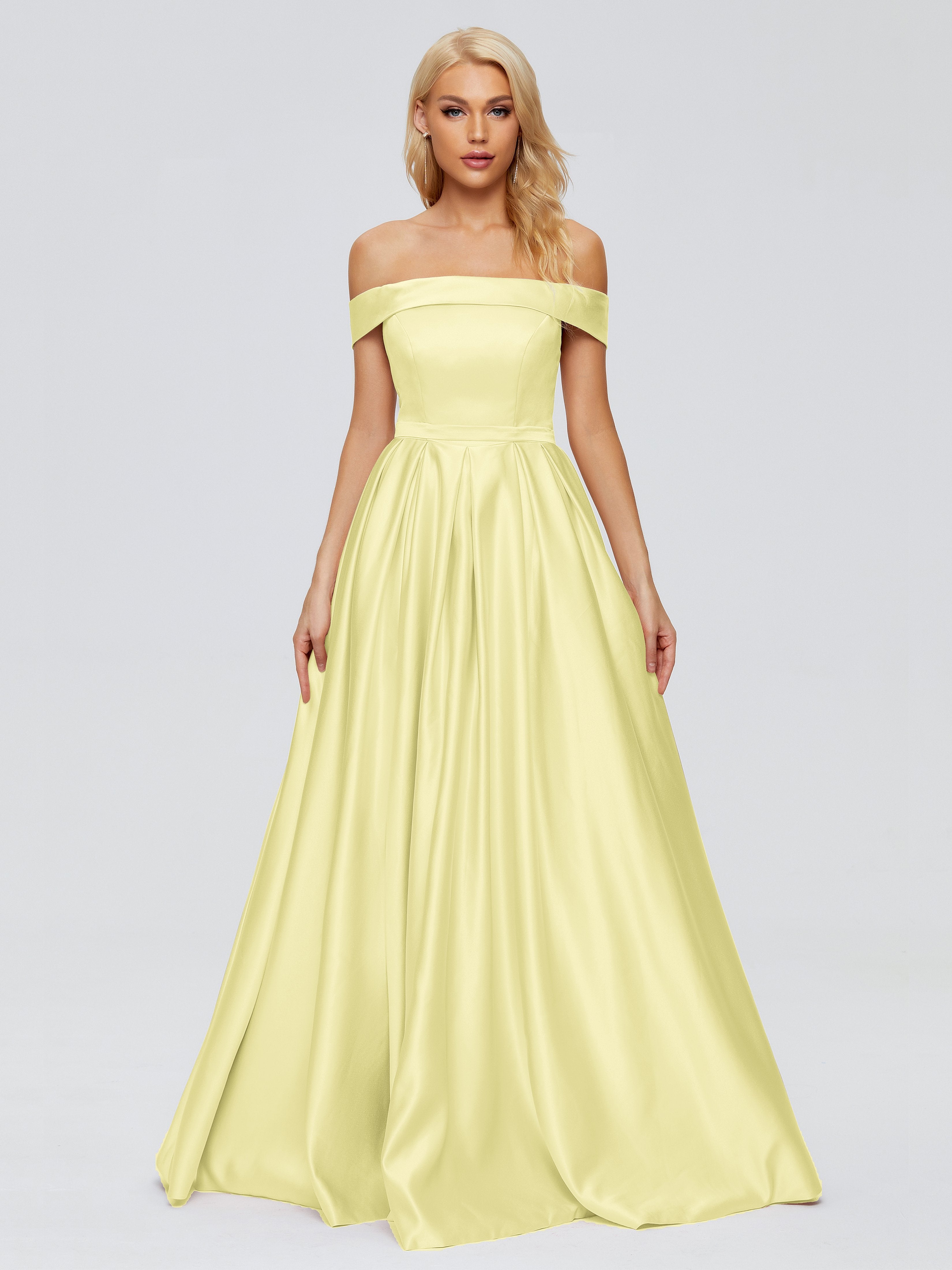 Annabelle Trägerlos Schlitz Satin Partykleid