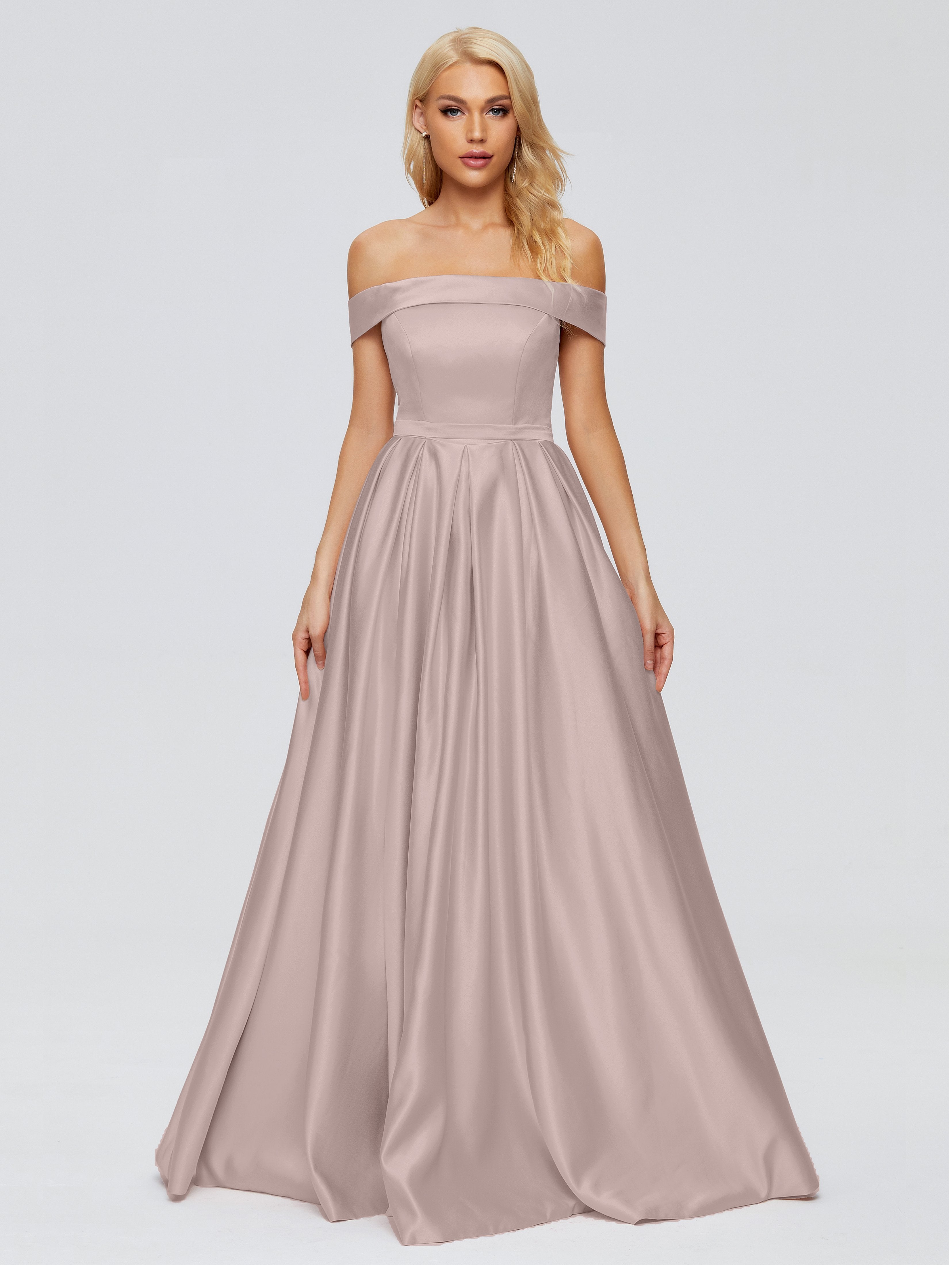 Annabelle Trägerlos Schlitz Satin Partykleid