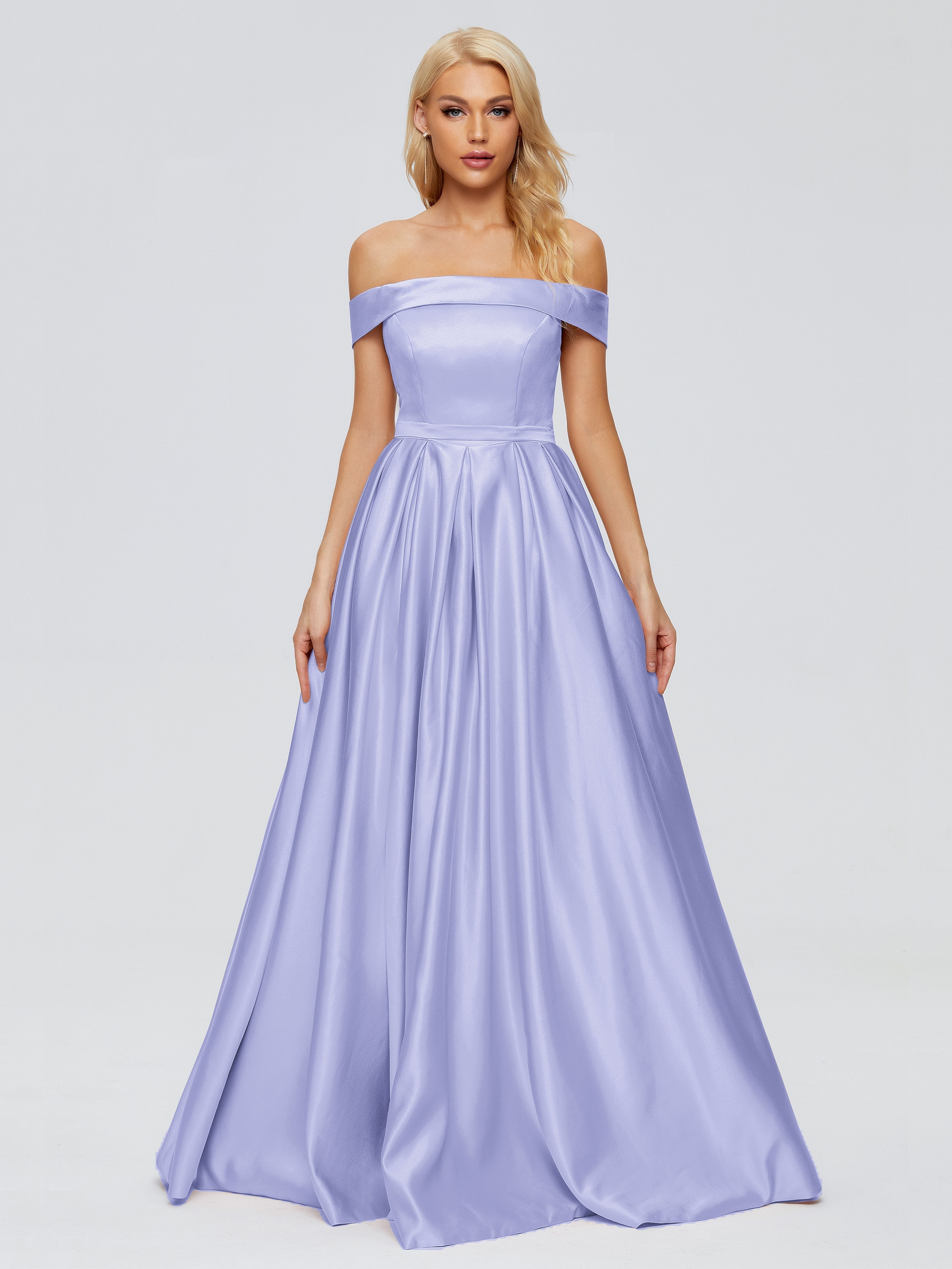 Annabelle Trägerlos Schlitz Satin Partykleid