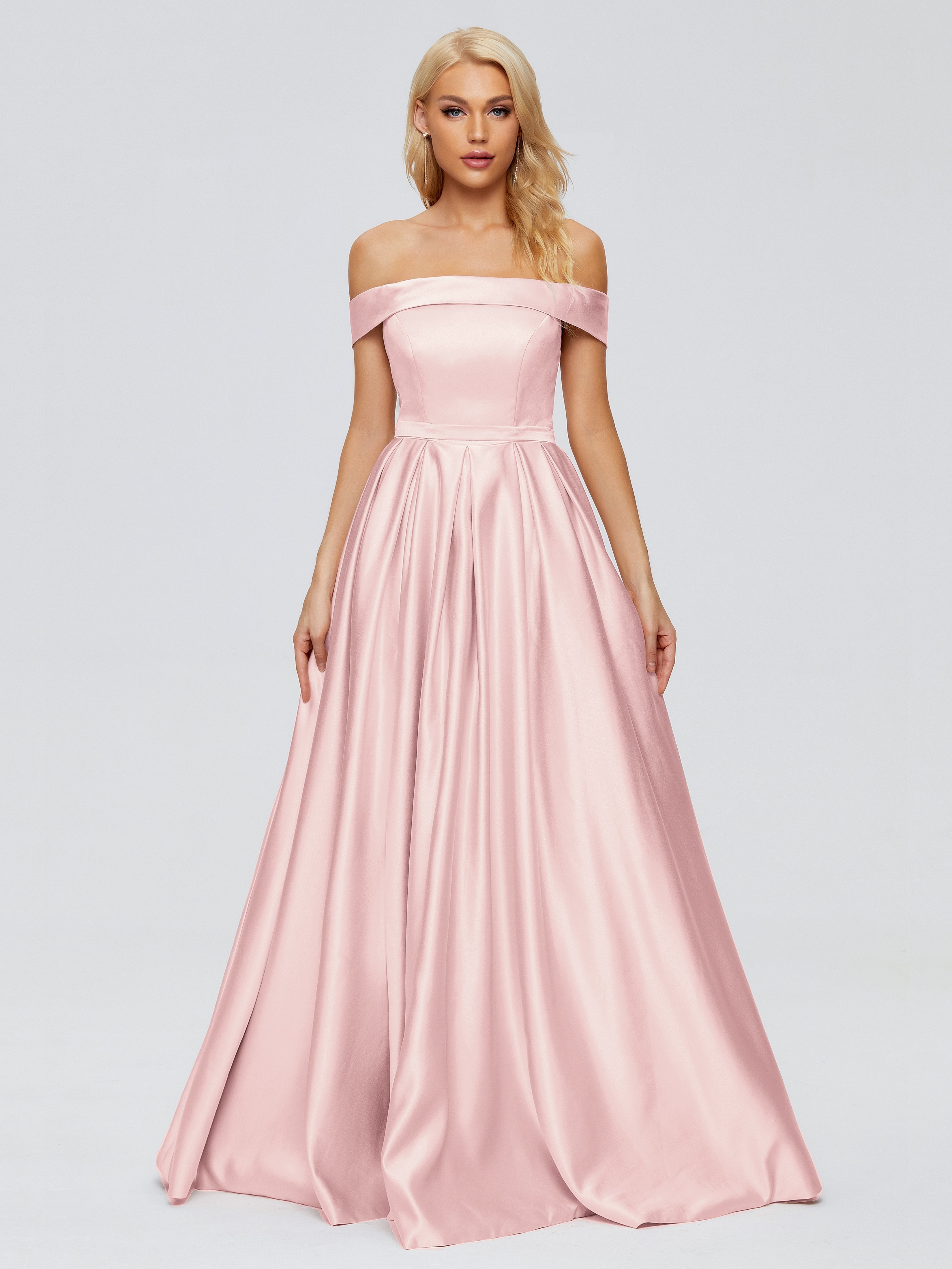 Annabelle Trägerlos Schlitz Satin Partykleid