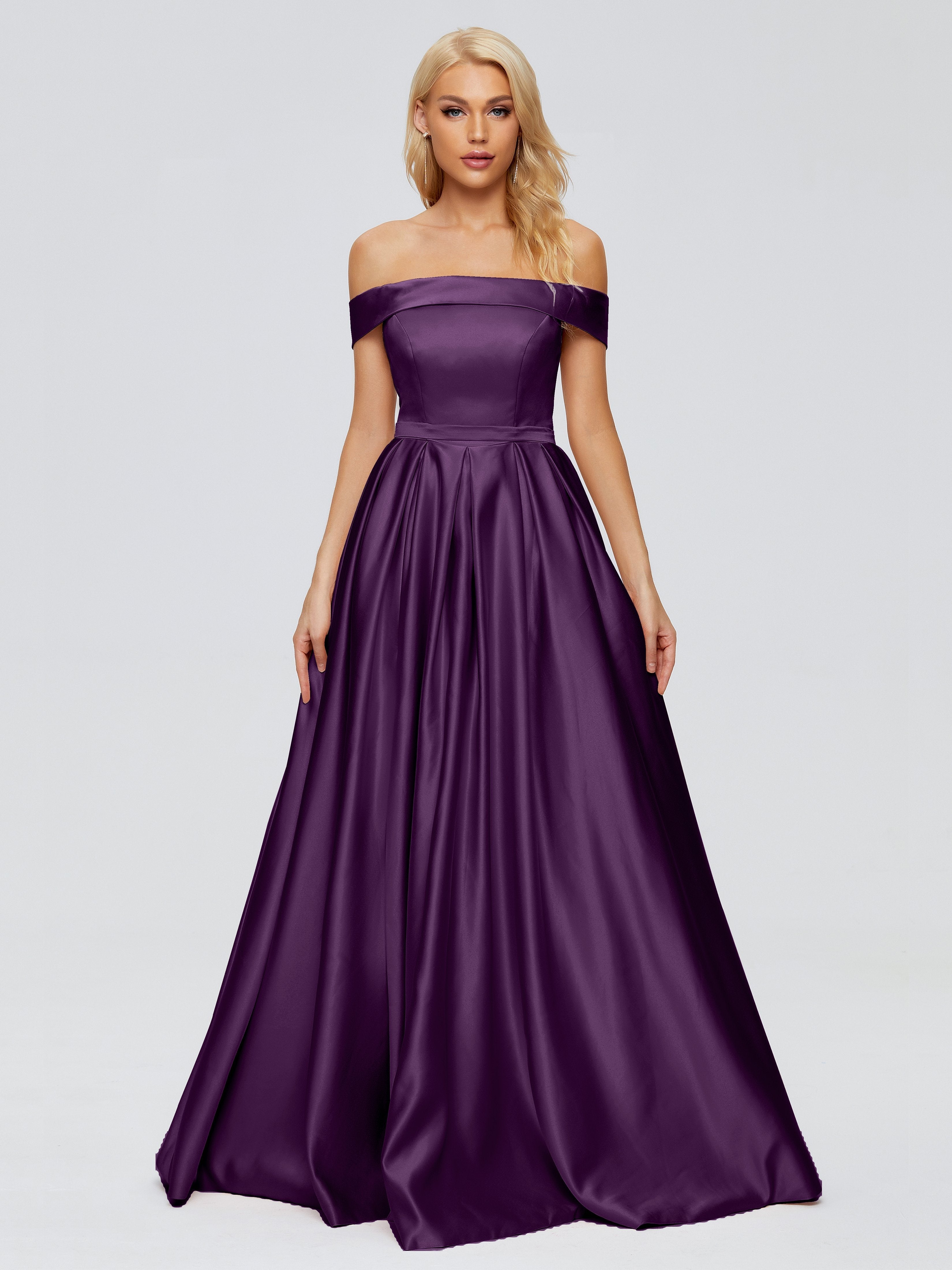 Annabelle Trägerlos Schlitz Satin Partykleid